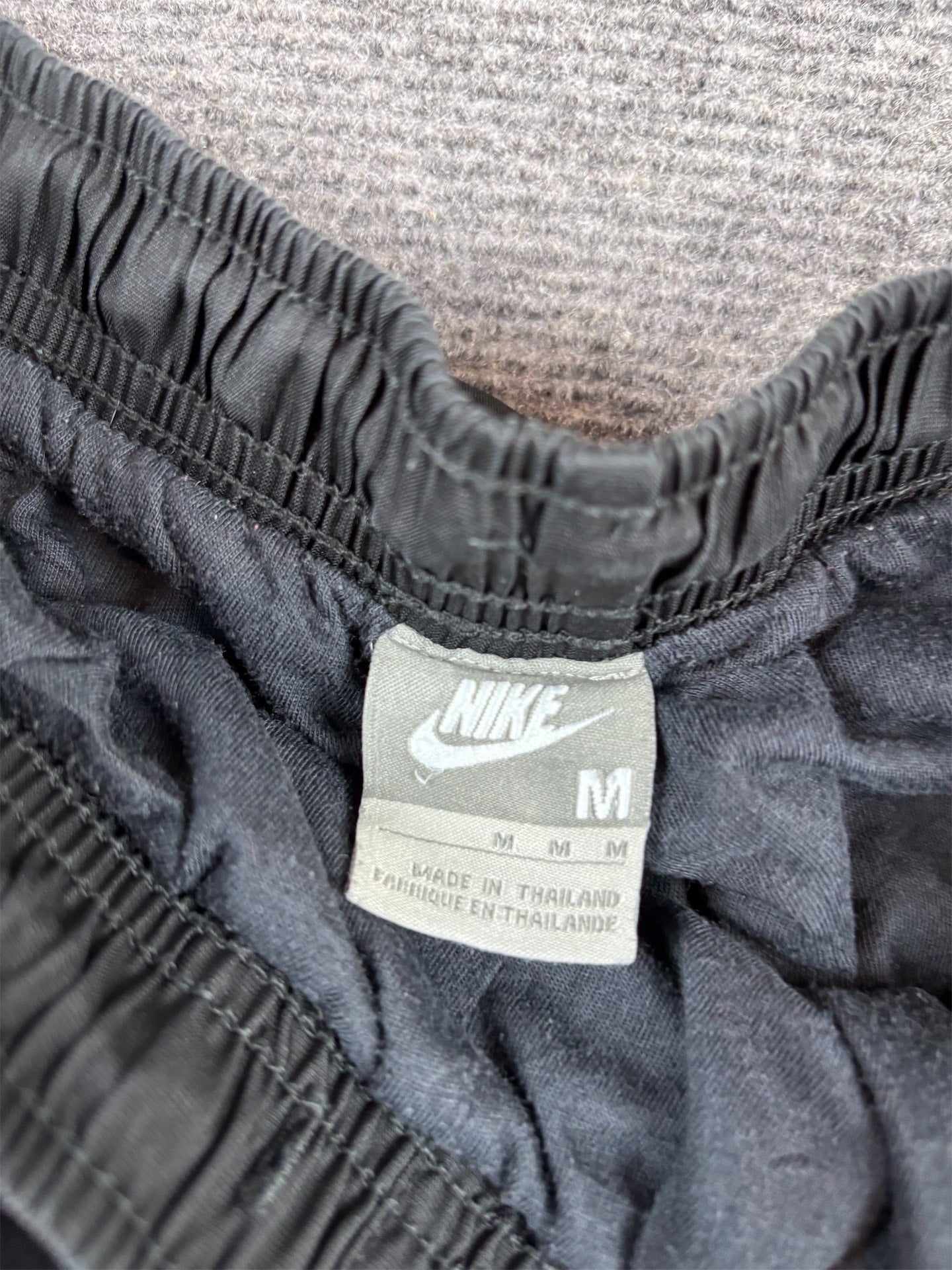 Vintage Y2K Nike Track Pants Men's M Black Grey Piping Swoosh Baggy Fit Premo