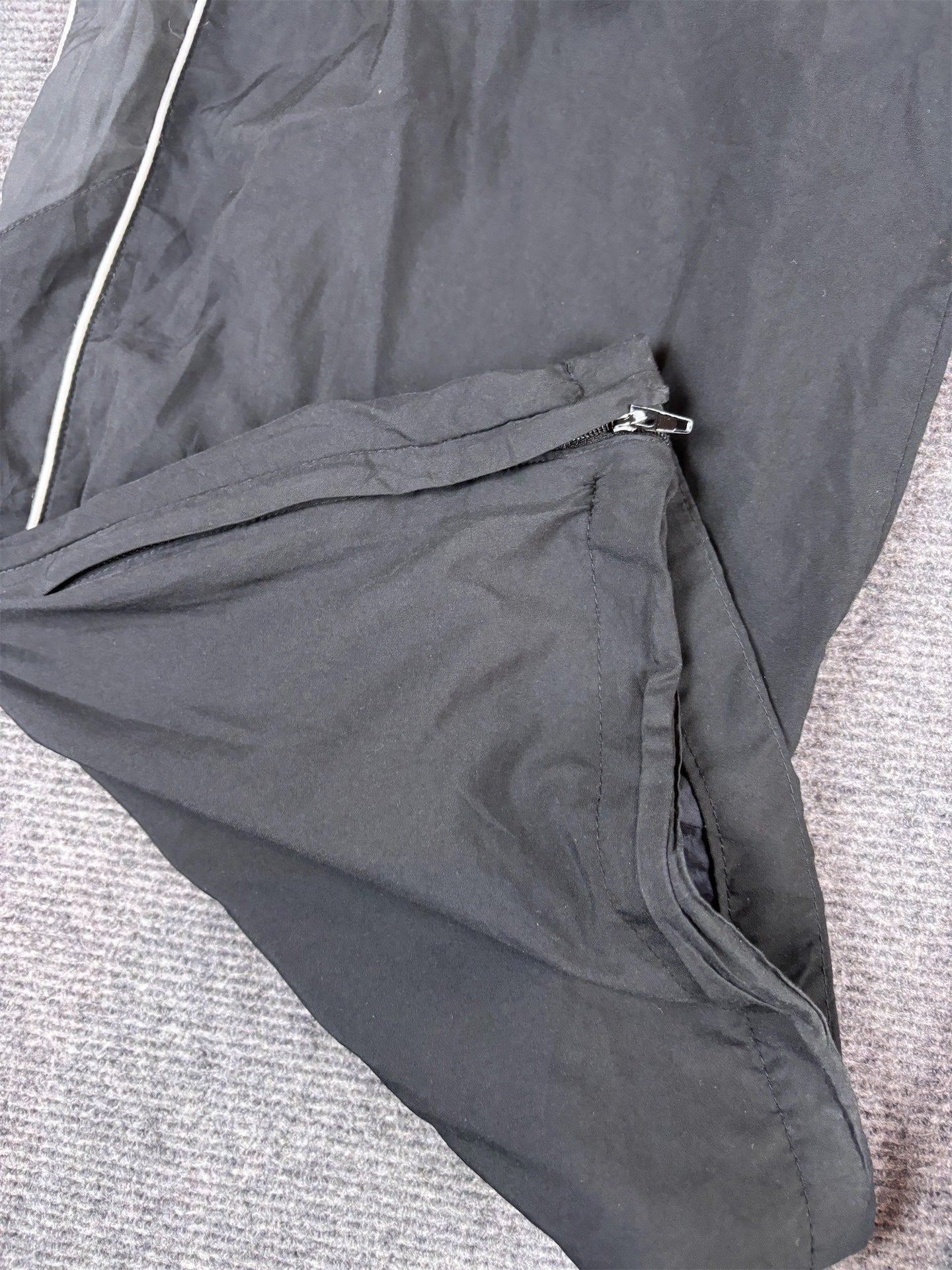 Vintage Y2K Nike Track Pants Mens XL Black White Piping Grey Panels Wide Leg