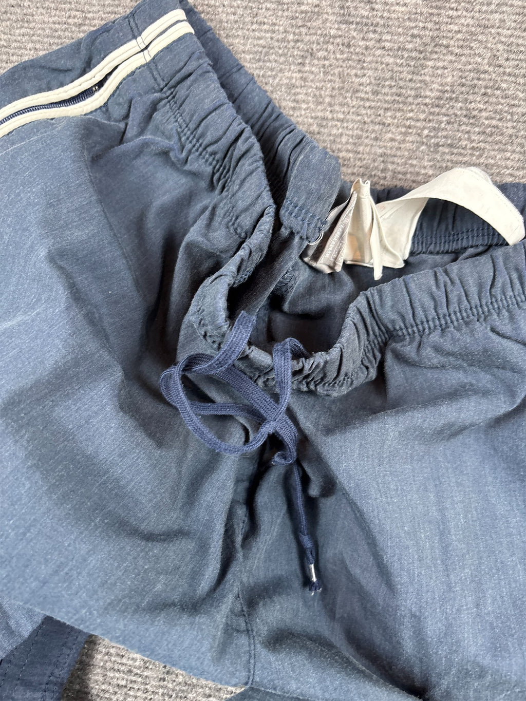 Vintage Y2K Nike Track Pants Men's M Navy White Piping Swoosh Ankle Zip Straight Leg