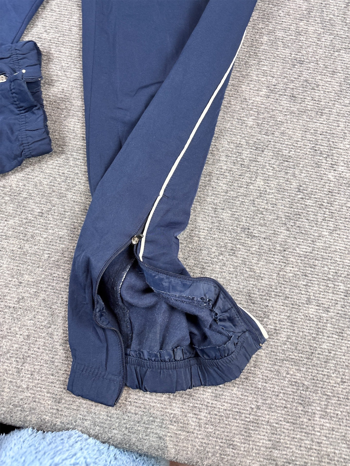 Vintage Y2K Nike Football Track Pants Men's M Navy White Piping Straight to Wide Leg