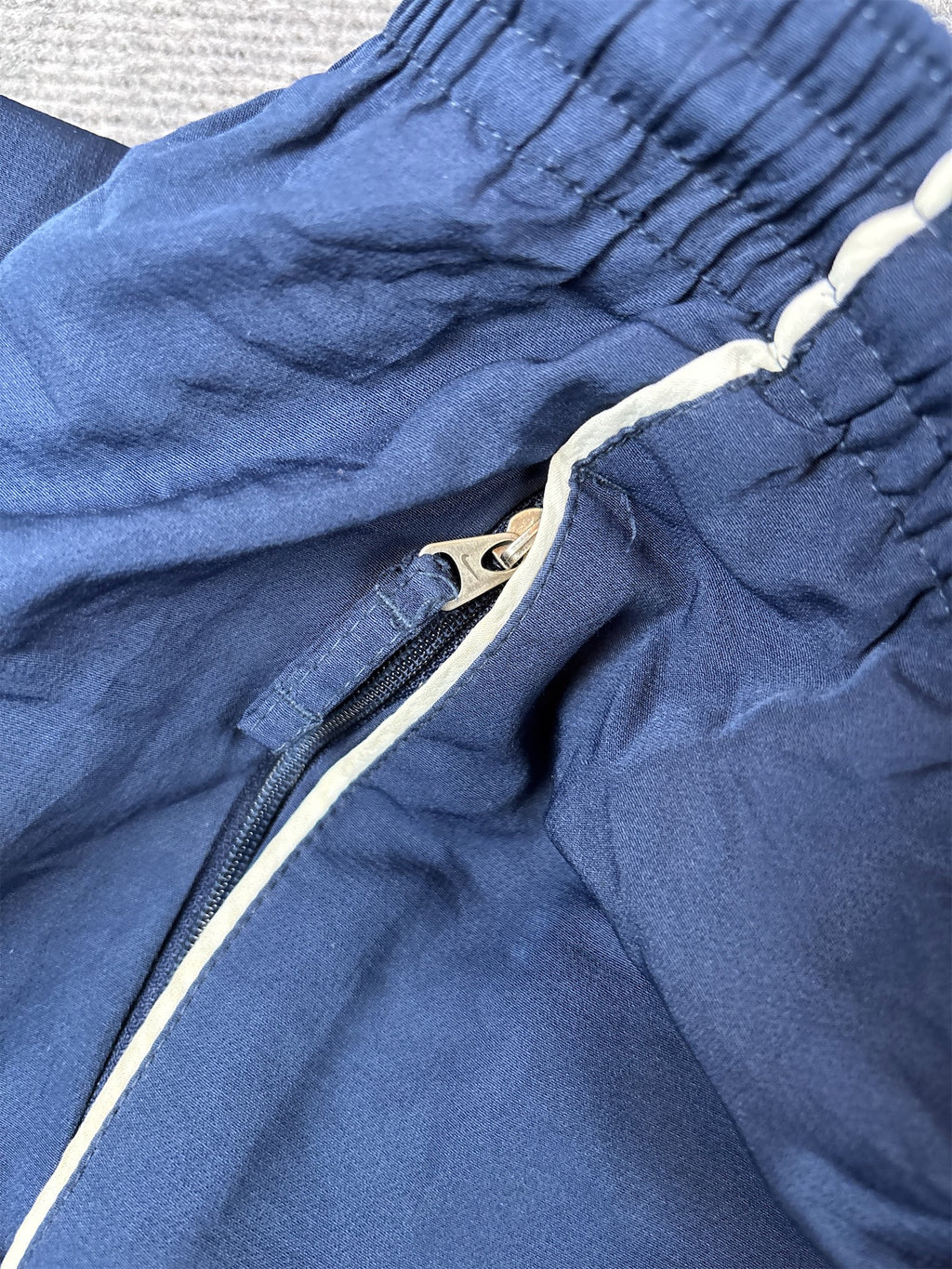 Vintage Y2K Nike Football Track Pants Men's M Navy White Piping Straight to Wide Leg