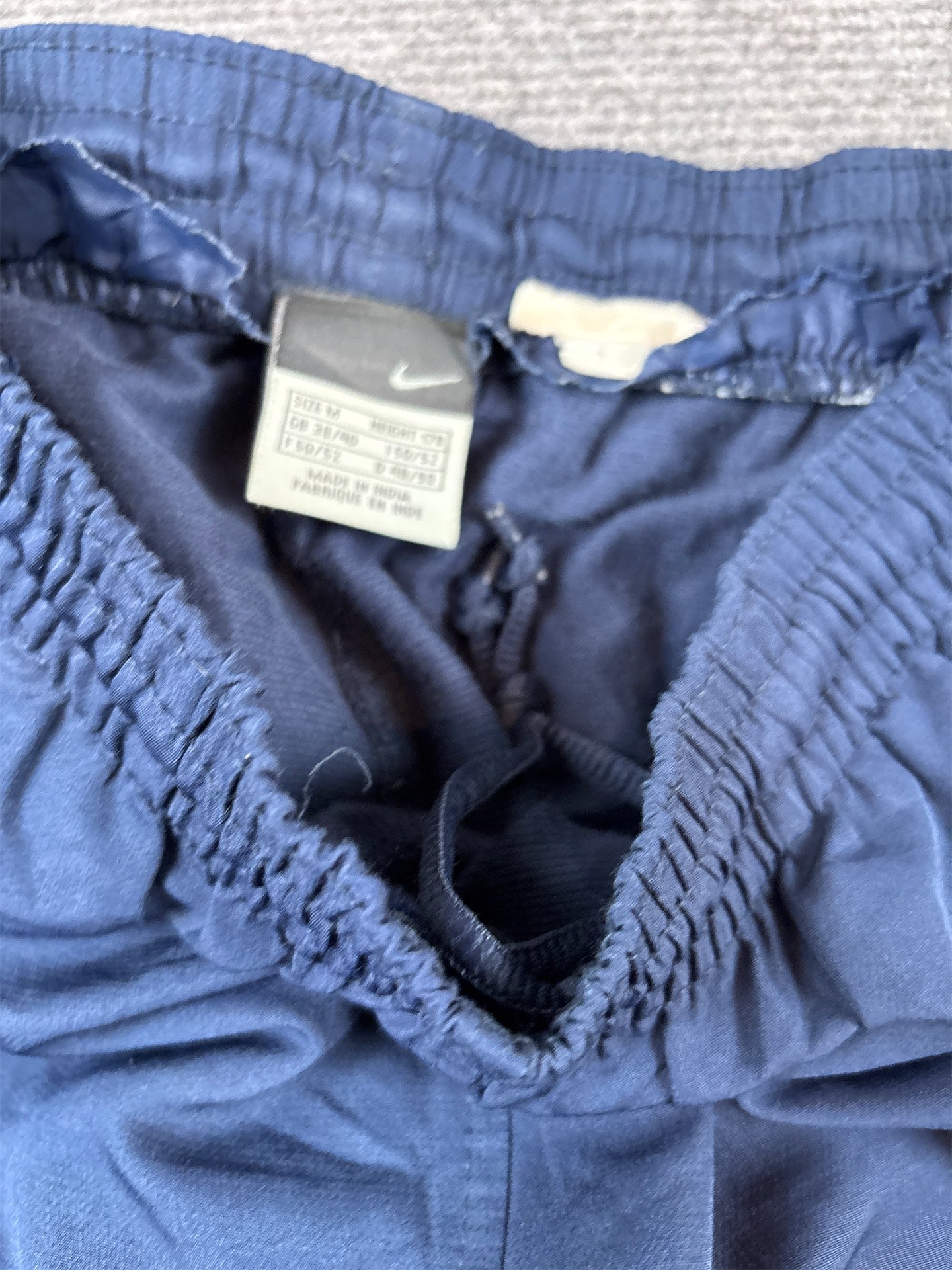 Vintage Y2K Nike Football Track Pants Men's M Navy White Piping Straight to Wide Leg