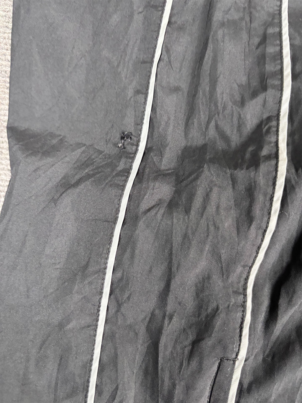 Vintage Y2K Nike Track Pants Men's M Black Grey Swoosh Piping Baggy Fit Ankle Zip Wide Leg