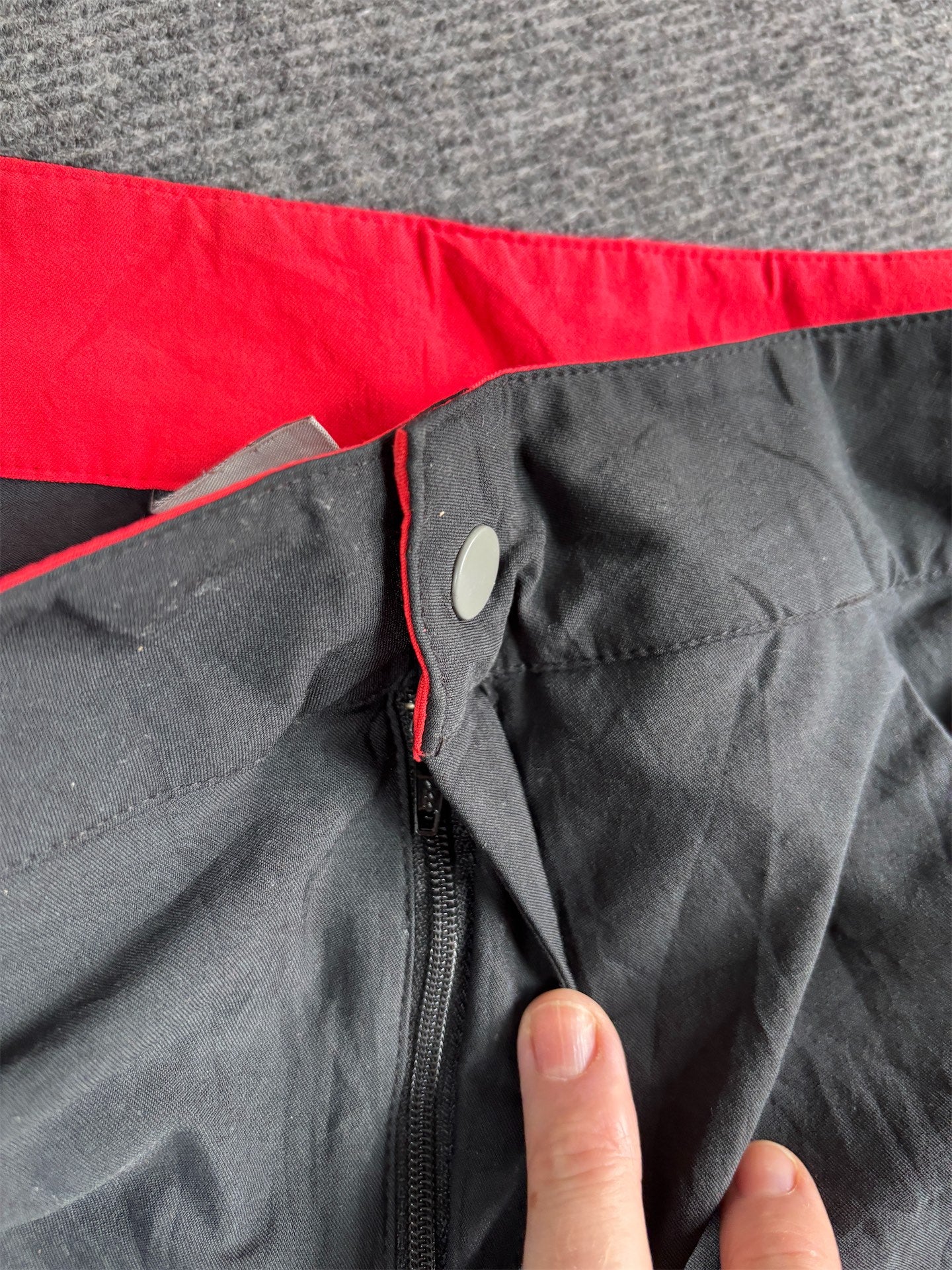 Vintage Y2K Nike Cargo Track Pants Women's S Black Red Swoosh Cotton Ankle Ties Button Zip Close Wide Leg