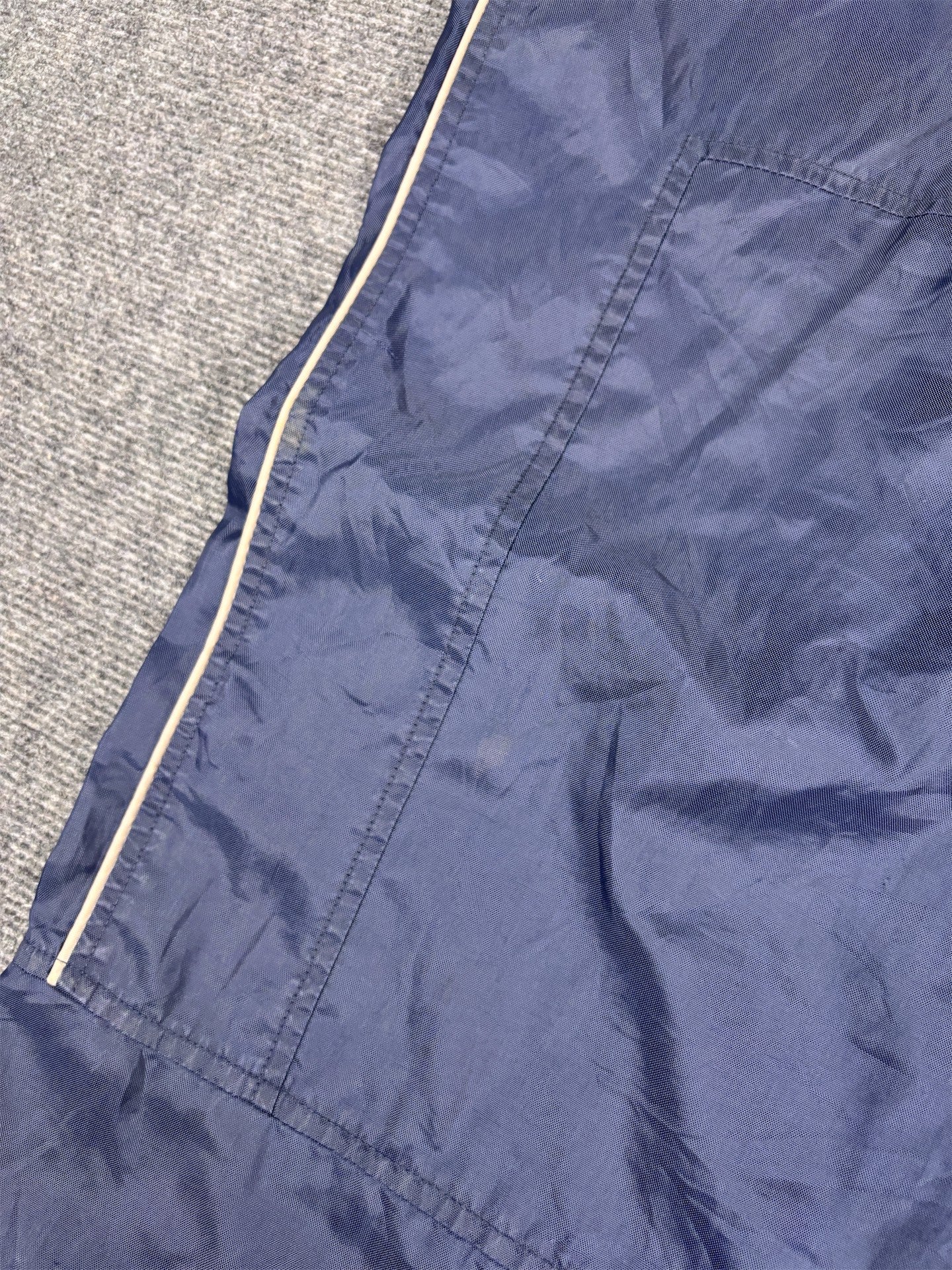 Vintage Y2K Nike Track Pants Men's XXL Navy Grey Piping Orange Swoosh Bungee Ankles Wide Leg