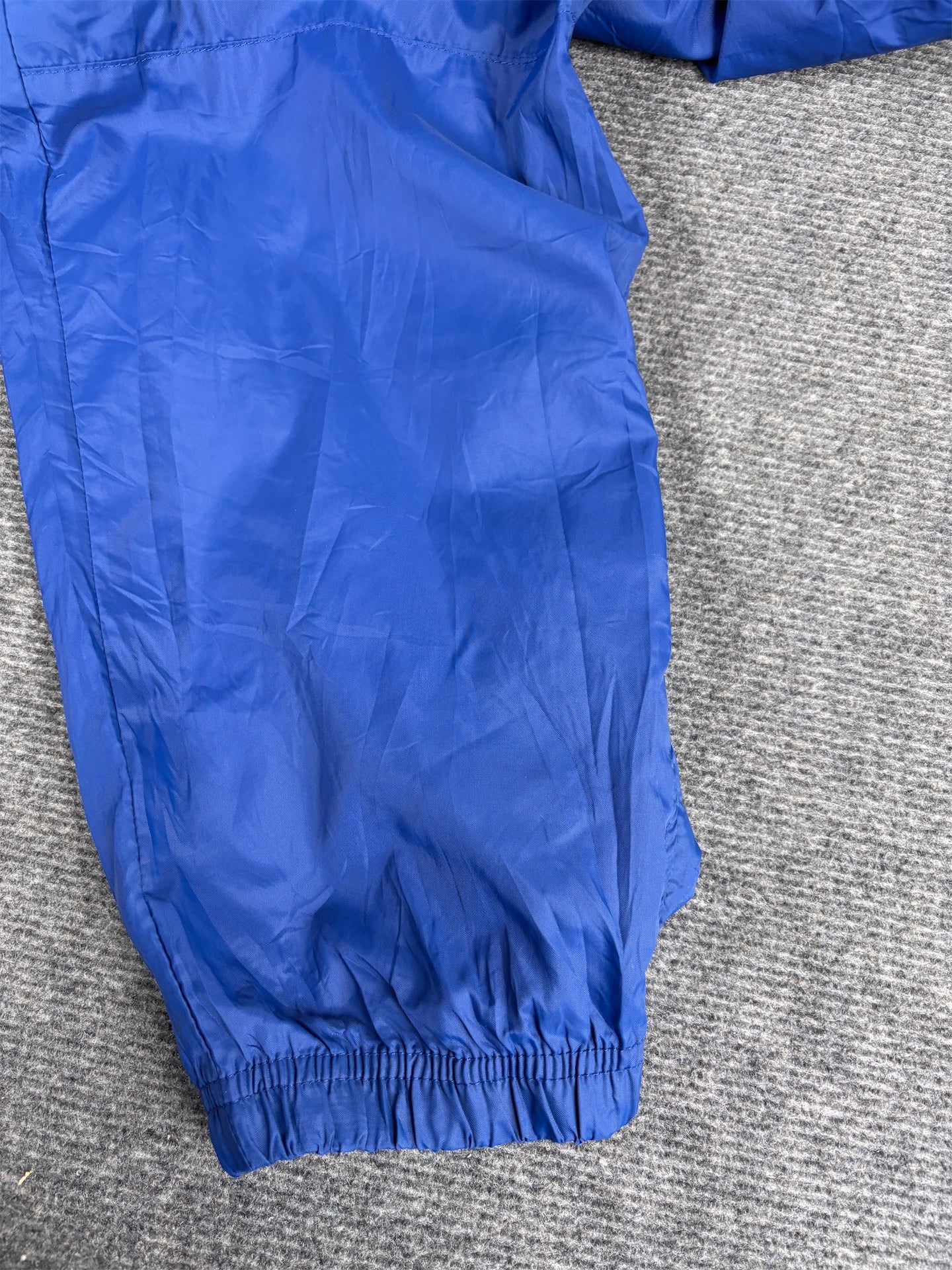 Vintage 90's Nike Track Pants Women's M Blue White Hip Swoosh Parachute Ankle Zip Straight Leg