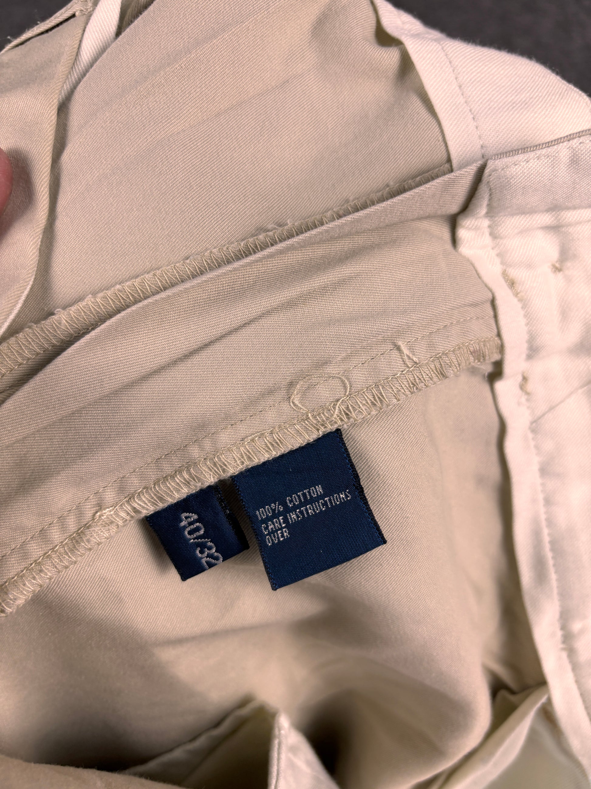 Vintage 90's Ralph Lauren Chino Pants Men's 40 Khaki Pleated Hammond Pant Wide Leg