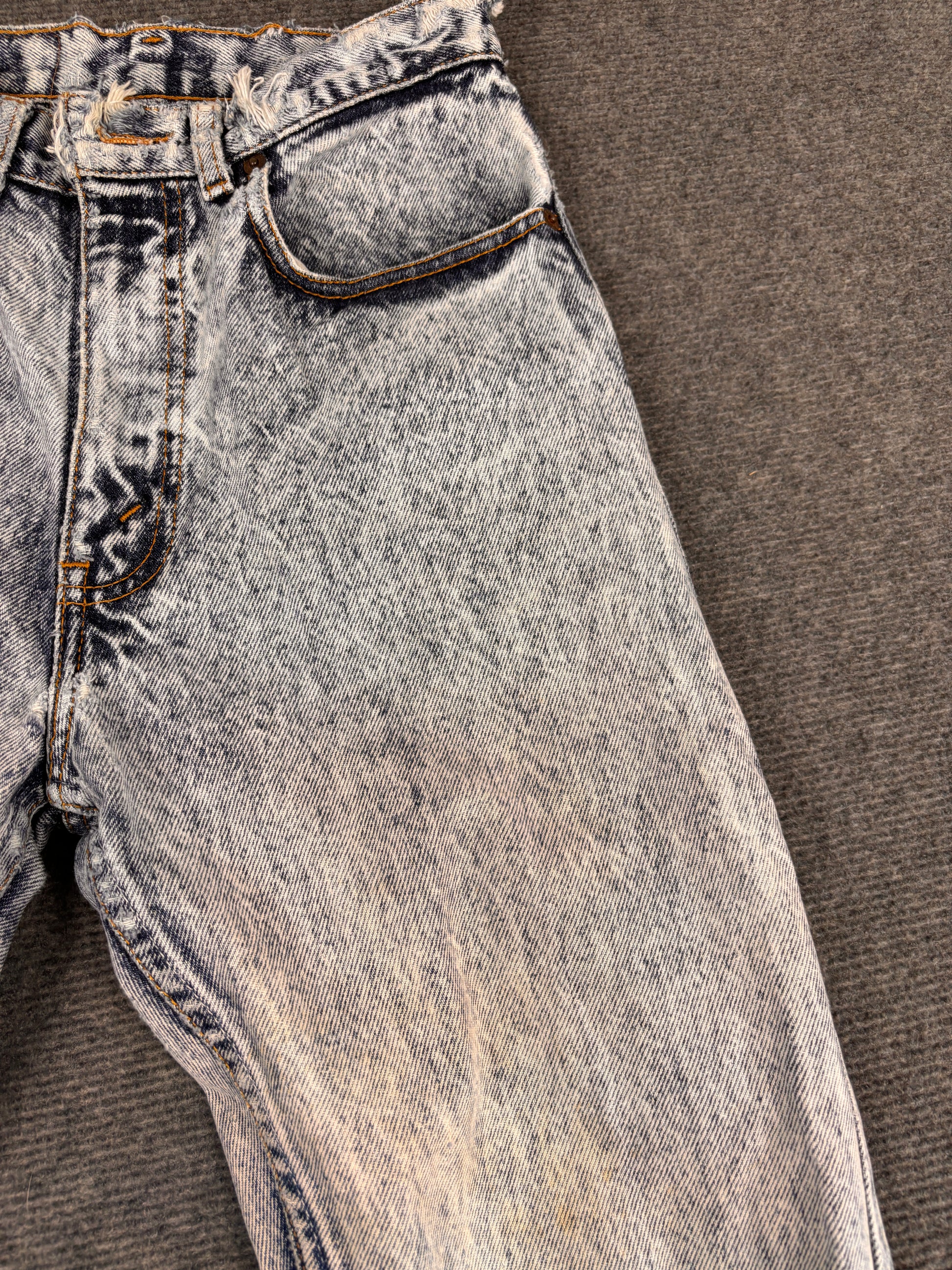 Vintage 90's Levi's Jeans Women's S Blue Acid Wash 255 Distressed Tears Tapered