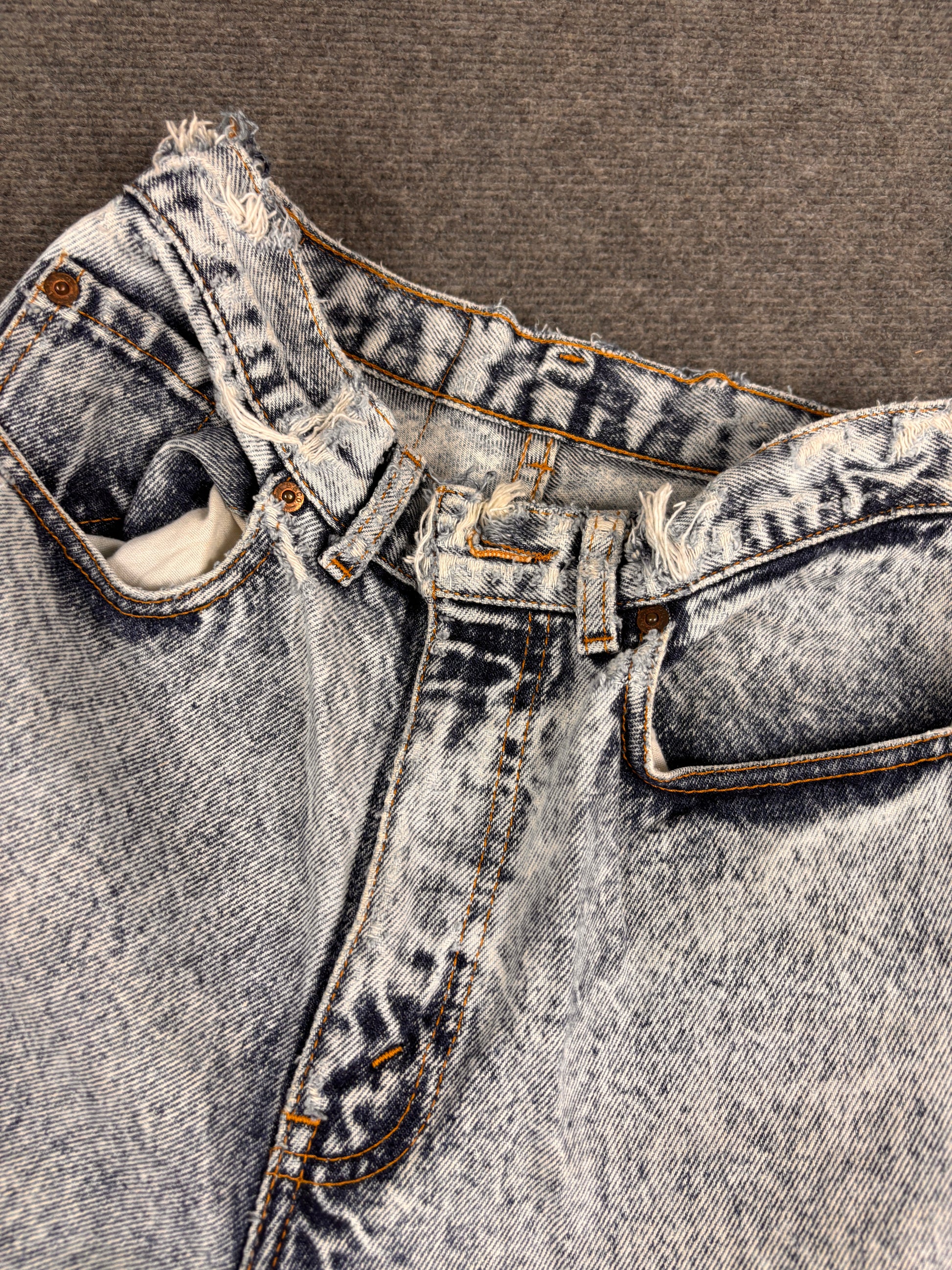 Vintage 90's Levi's Jeans Women's S Blue Acid Wash 255 Distressed Tears Tapered