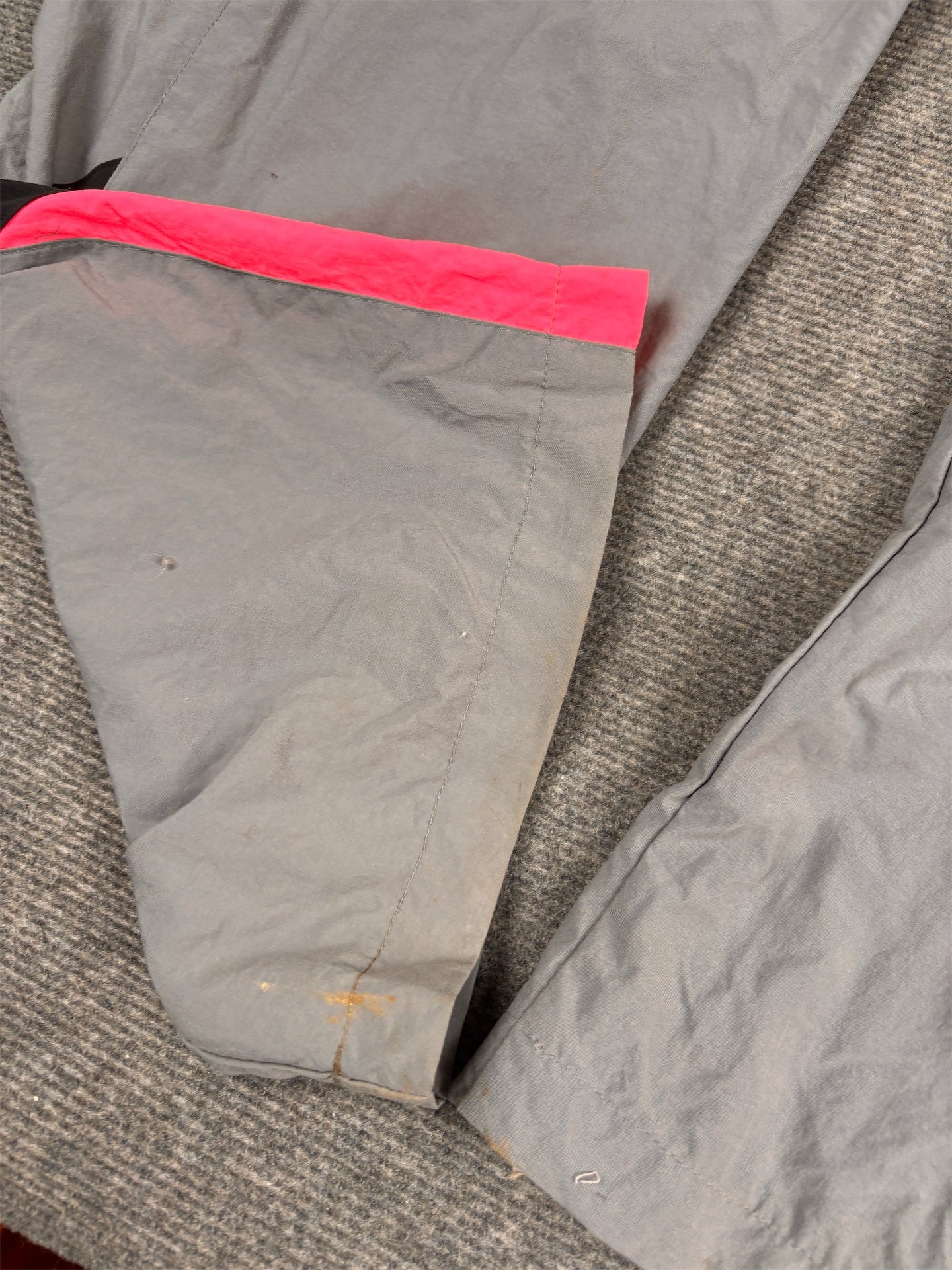 Vintage 90's Nike Track Pants Men's XL Double Grey Fluro Pink Black Panels Wide Leg