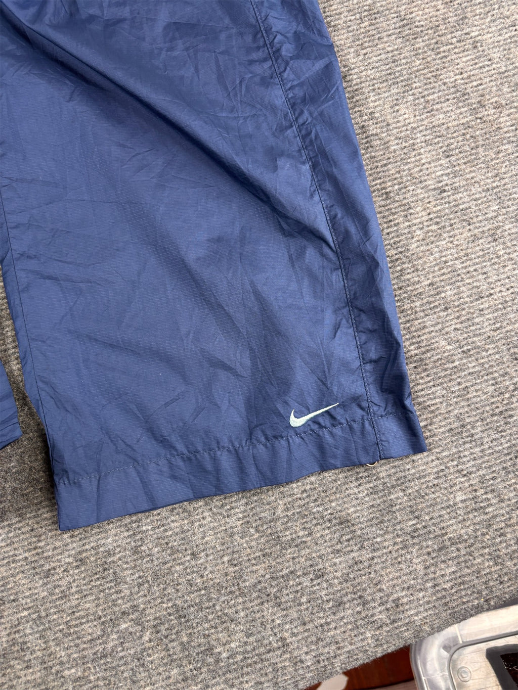 Vintage Y2K Nike Track Pants Women's Size S Double Blue Swoosh Ankle Zip Windbreakers Wide Leg