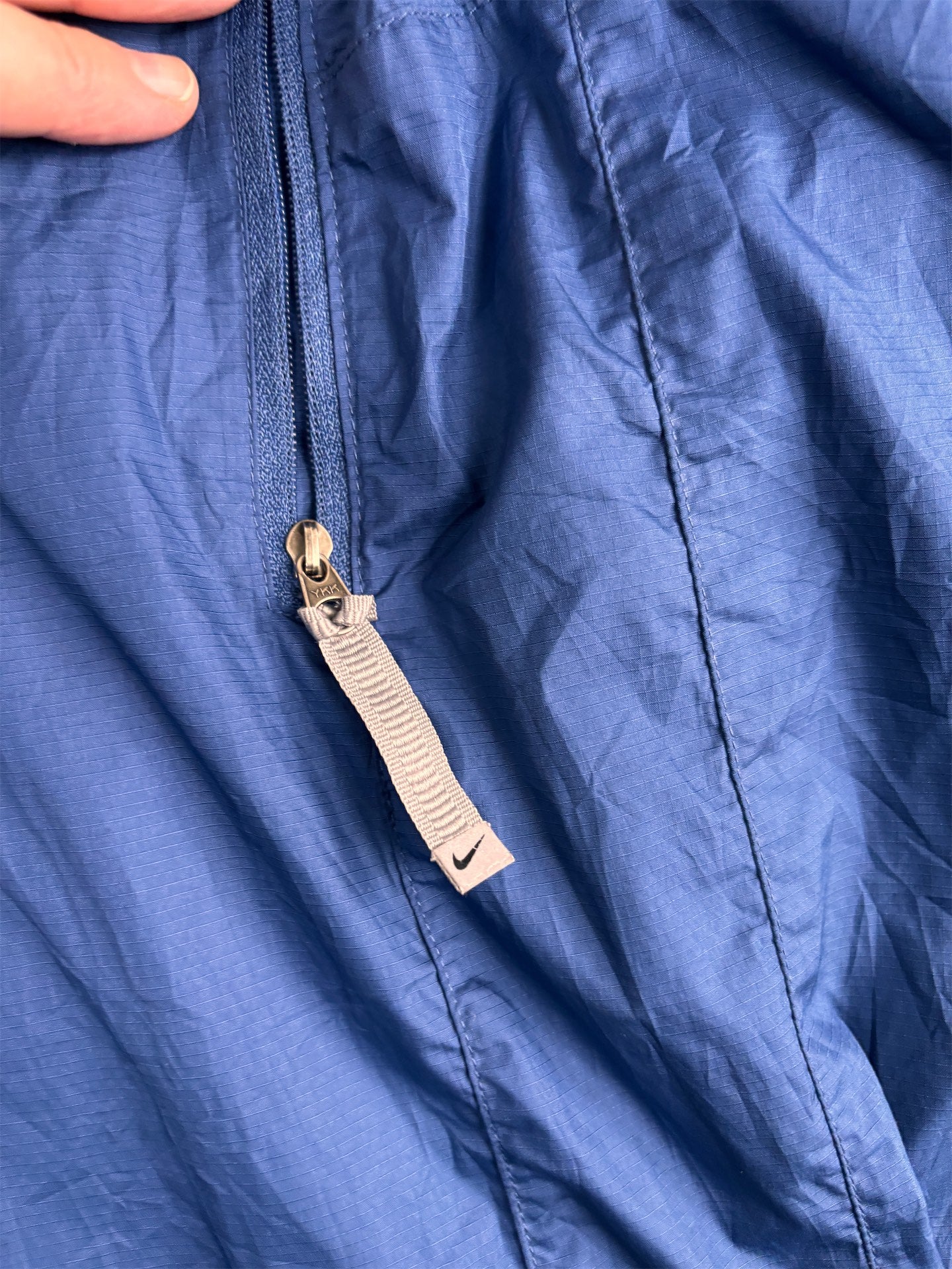 Vintage Y2K Nike Track Pants Women's Size S Double Blue Swoosh Ankle Zip Windbreakers Wide Leg