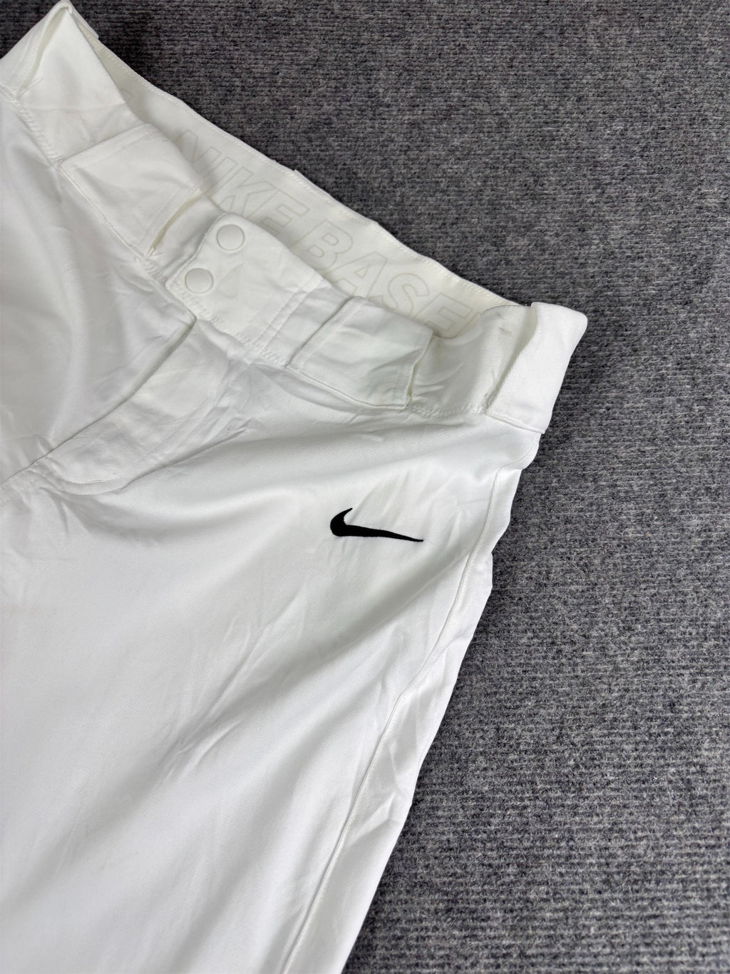 Nike Baseball Track Pants Men's M White Black Swoosh Tapered