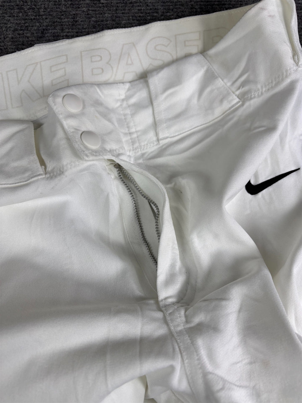 Nike Baseball Track Pants Men's M White Black Swoosh Tapered