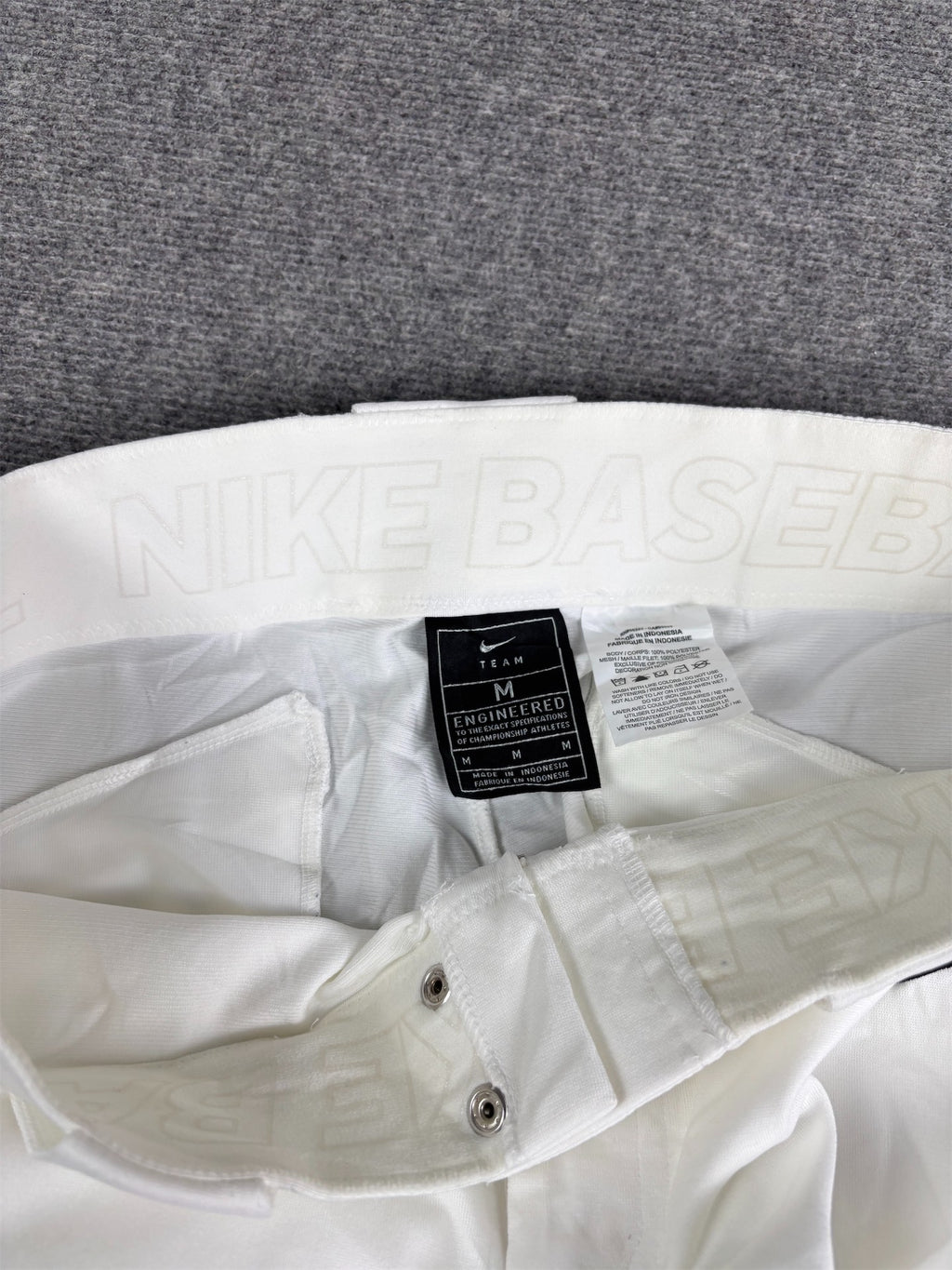 Nike Baseball Track Pants Men's M White Black Swoosh Tapered