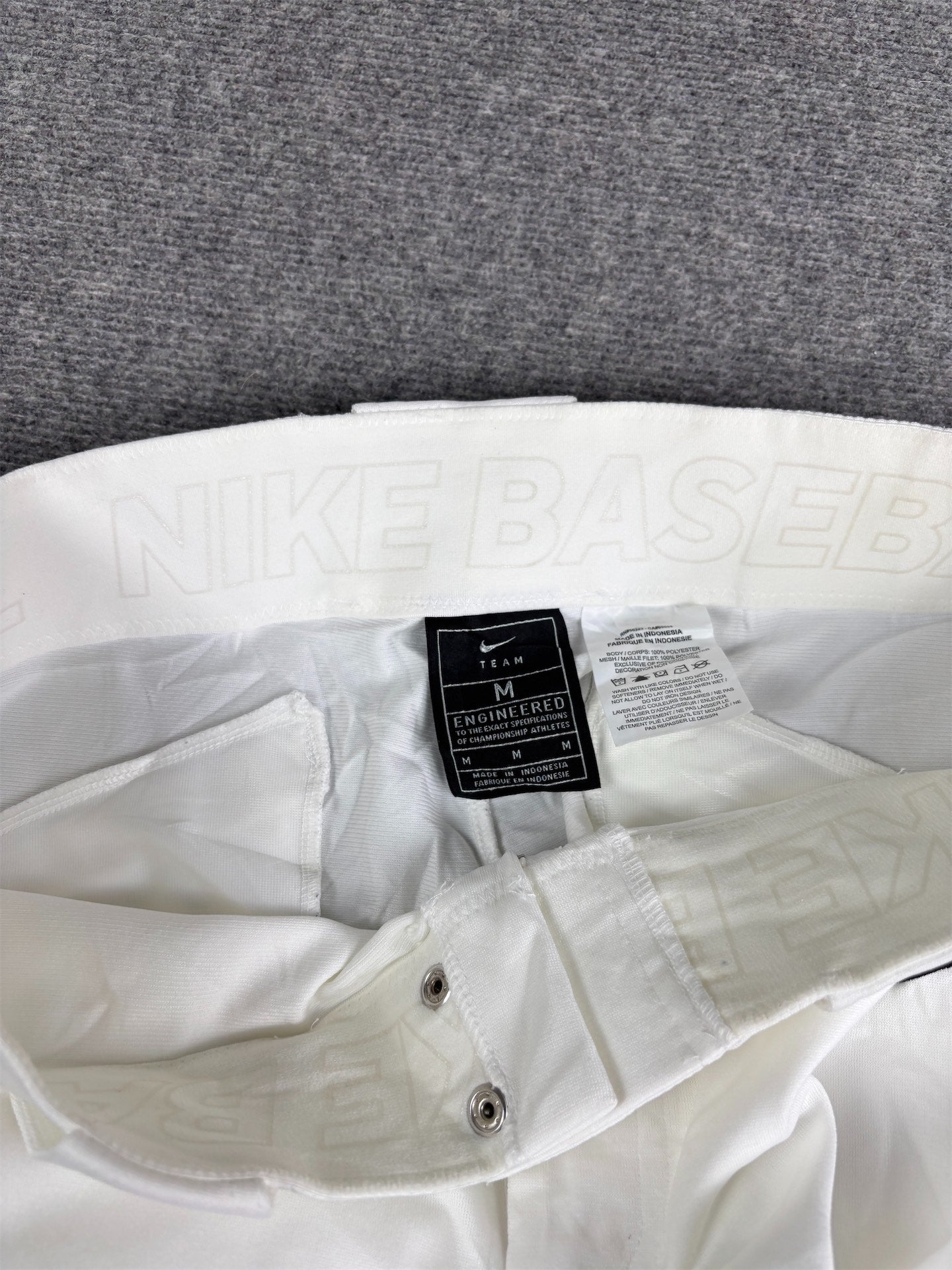 Nike Baseball Track Pants Men's M White Black Swoosh Tapered