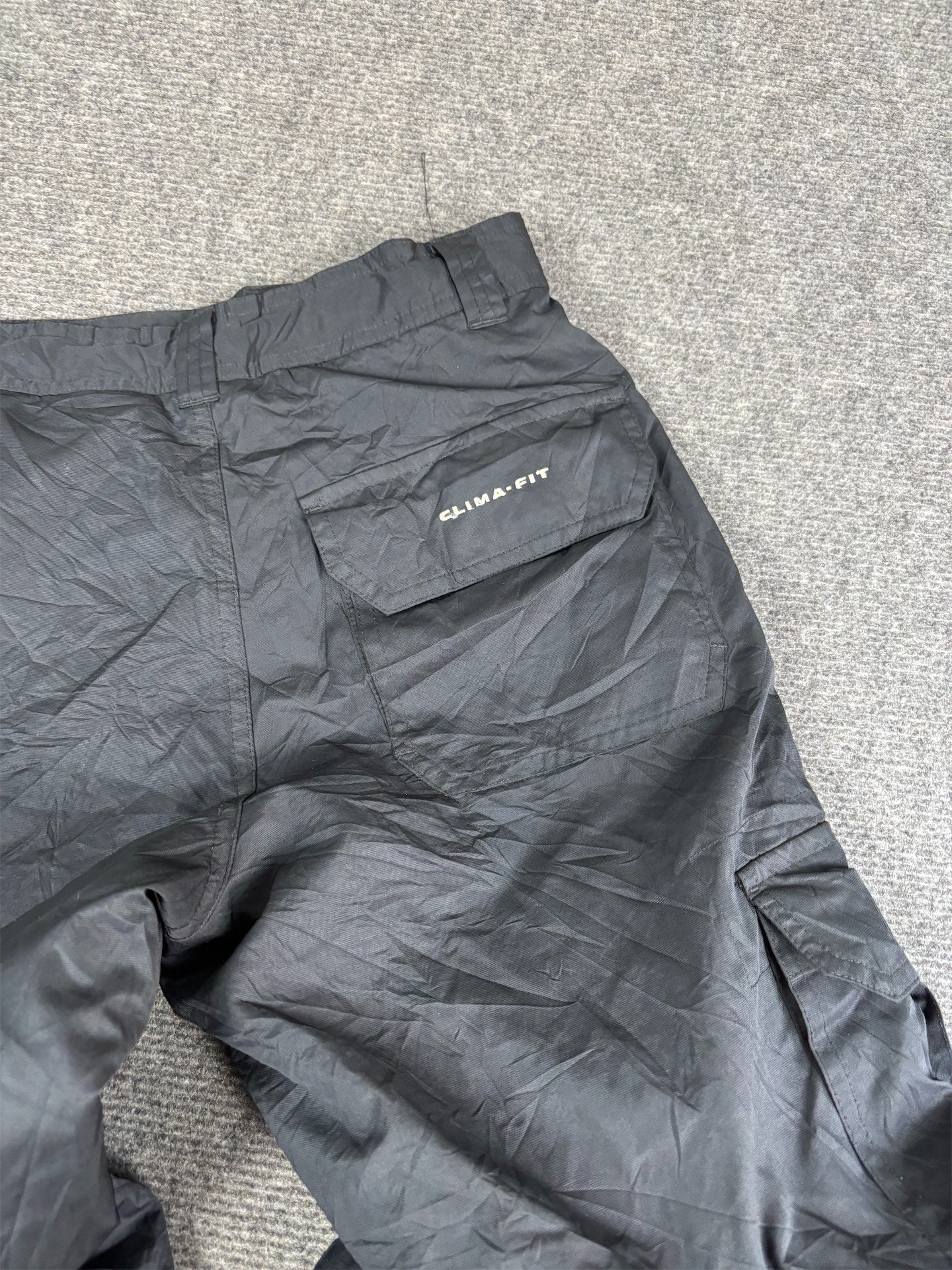 Vintage 90's Nike Golf Cargo Track Pants Women's M Black White Swoosh Zip Off to Shorts Button Zip Close Straight Leg