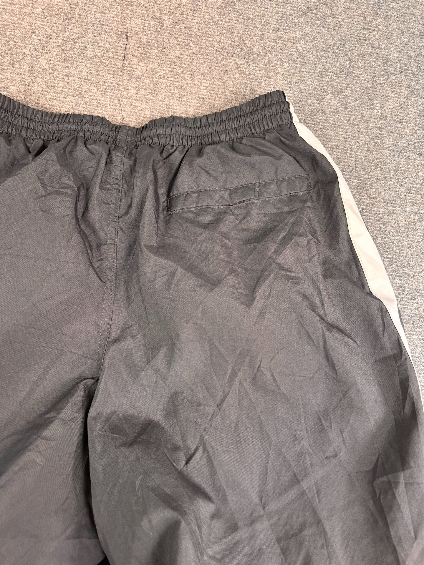 Classic Nike Track Pants Men's M Black Panels White Swoosh Ankle Zips Wide Leg