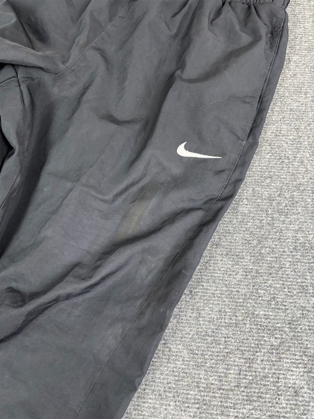 Modern Classic Nike Track Pants Men's M Black White Swoosh Cuffed Ankles Tapered