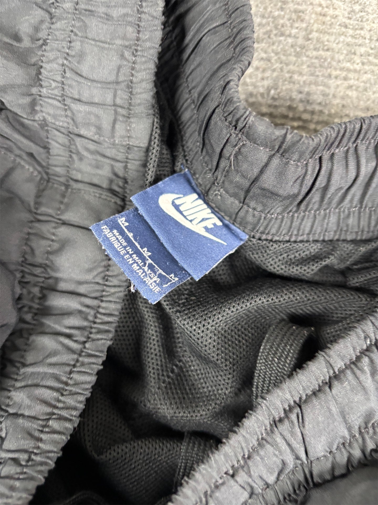 Modern Classic Nike Track Pants Men's M Black White Swoosh Cuffed Ankles Tapered