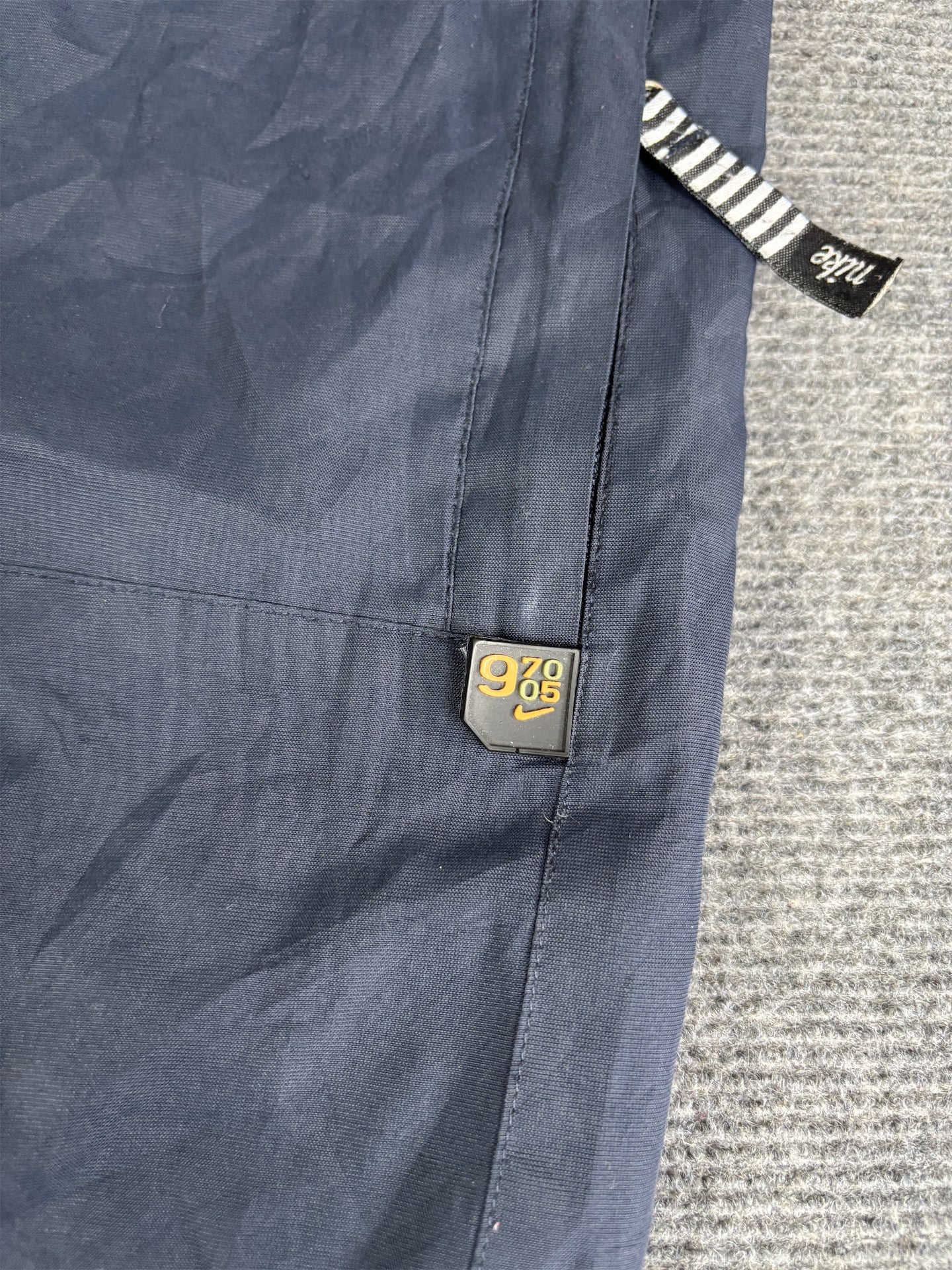 Vintage Y2K Nike Track Pants Men's XL Navy Grey Swoosh Spell Out Zips Wide Leg