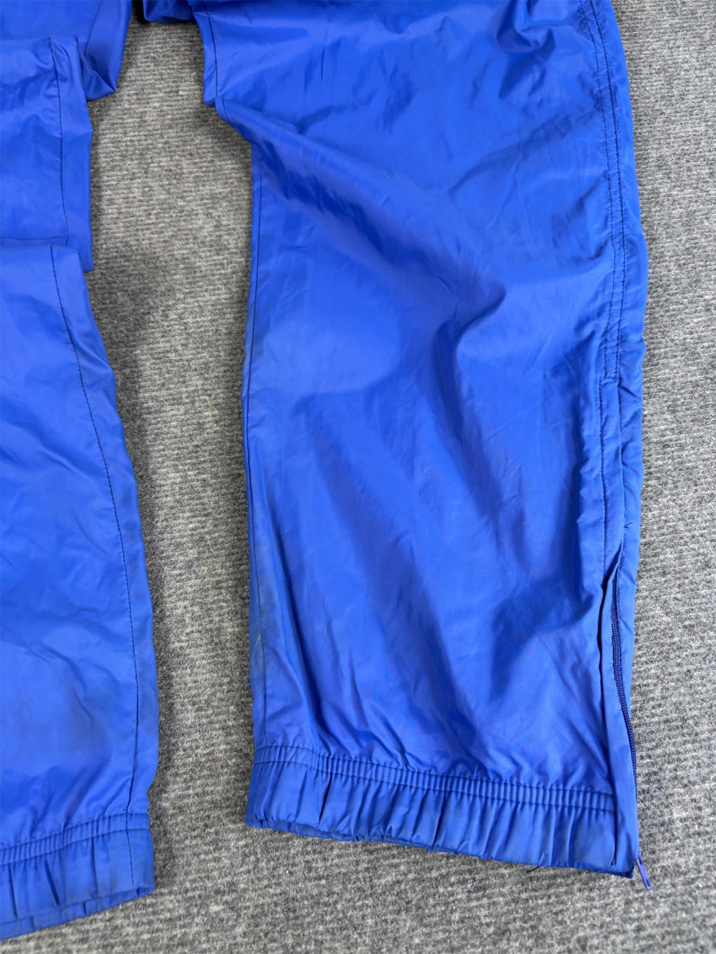 Vintage 90's Nike Track Pants Men's M Blue Green Hip Swoosh Logo Parachute Ankle Zip Straight Leg