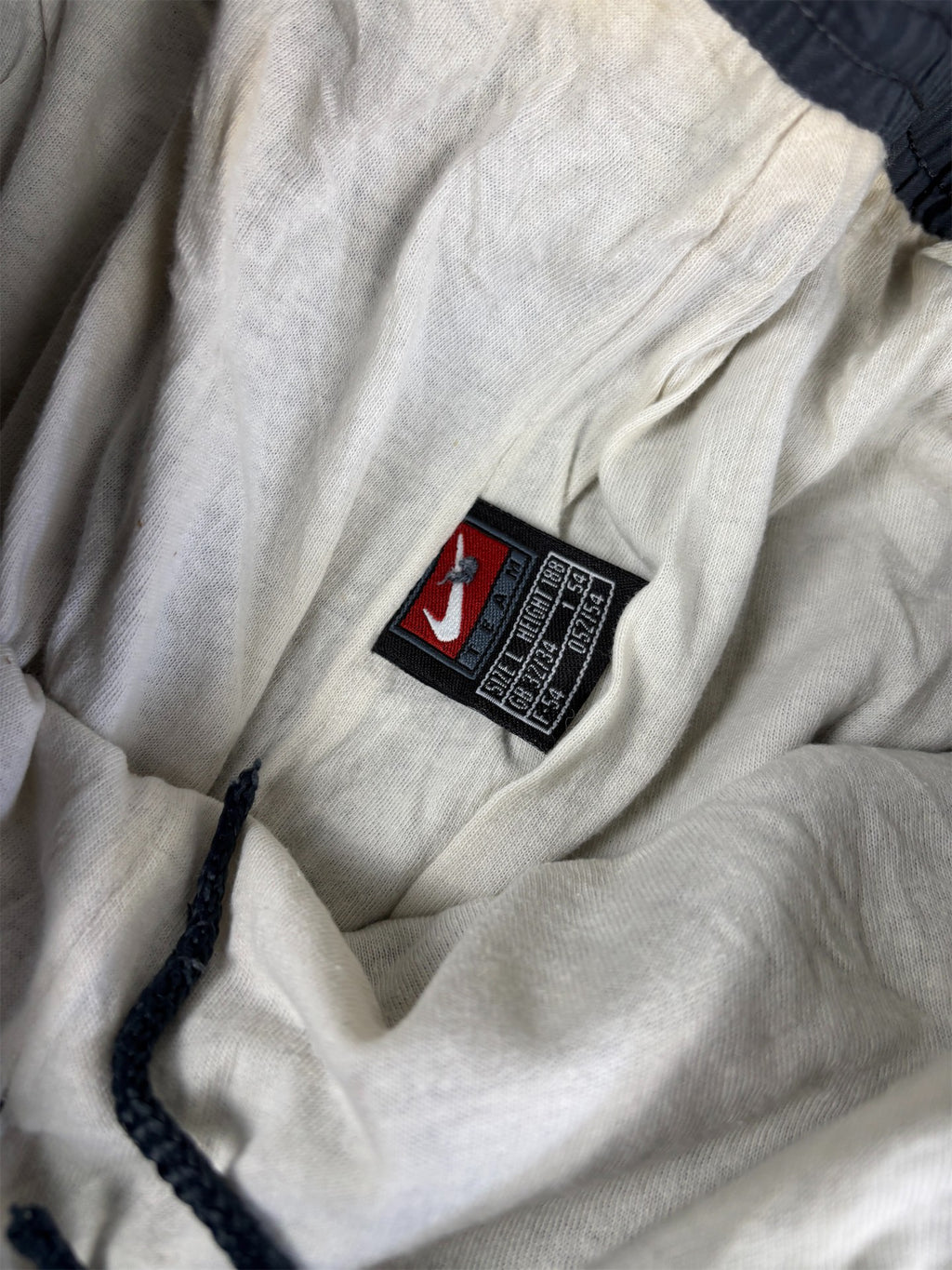 Vintage Y2K Nike Track Pants Men's L Grey Light Grey Swoosh Zip Pockets and Ankles Straight Leg