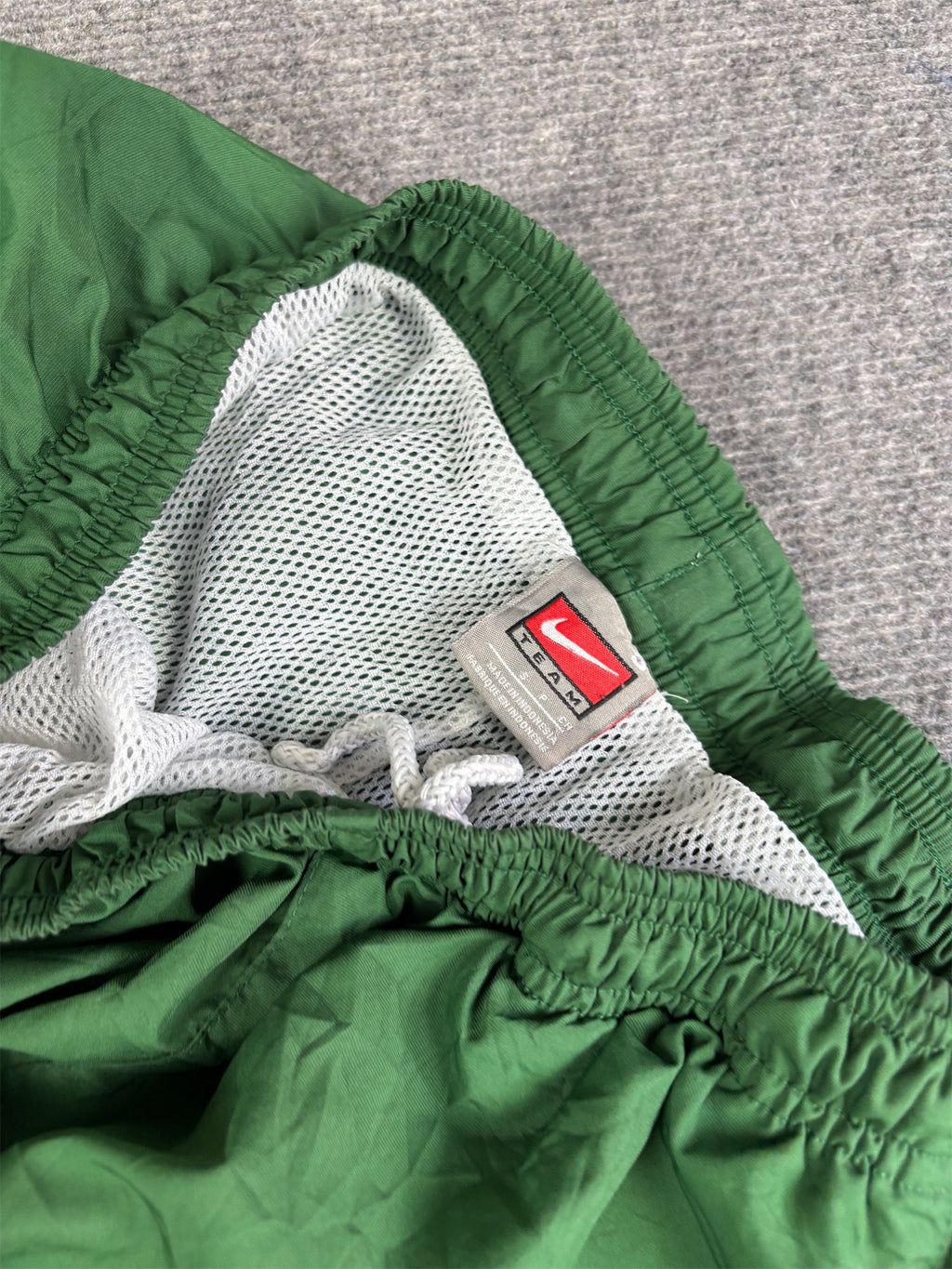 Vintage Men's Y2K Nike Track Pants Size S Green White Panels Swoosh Ankle Zips Wide Leg