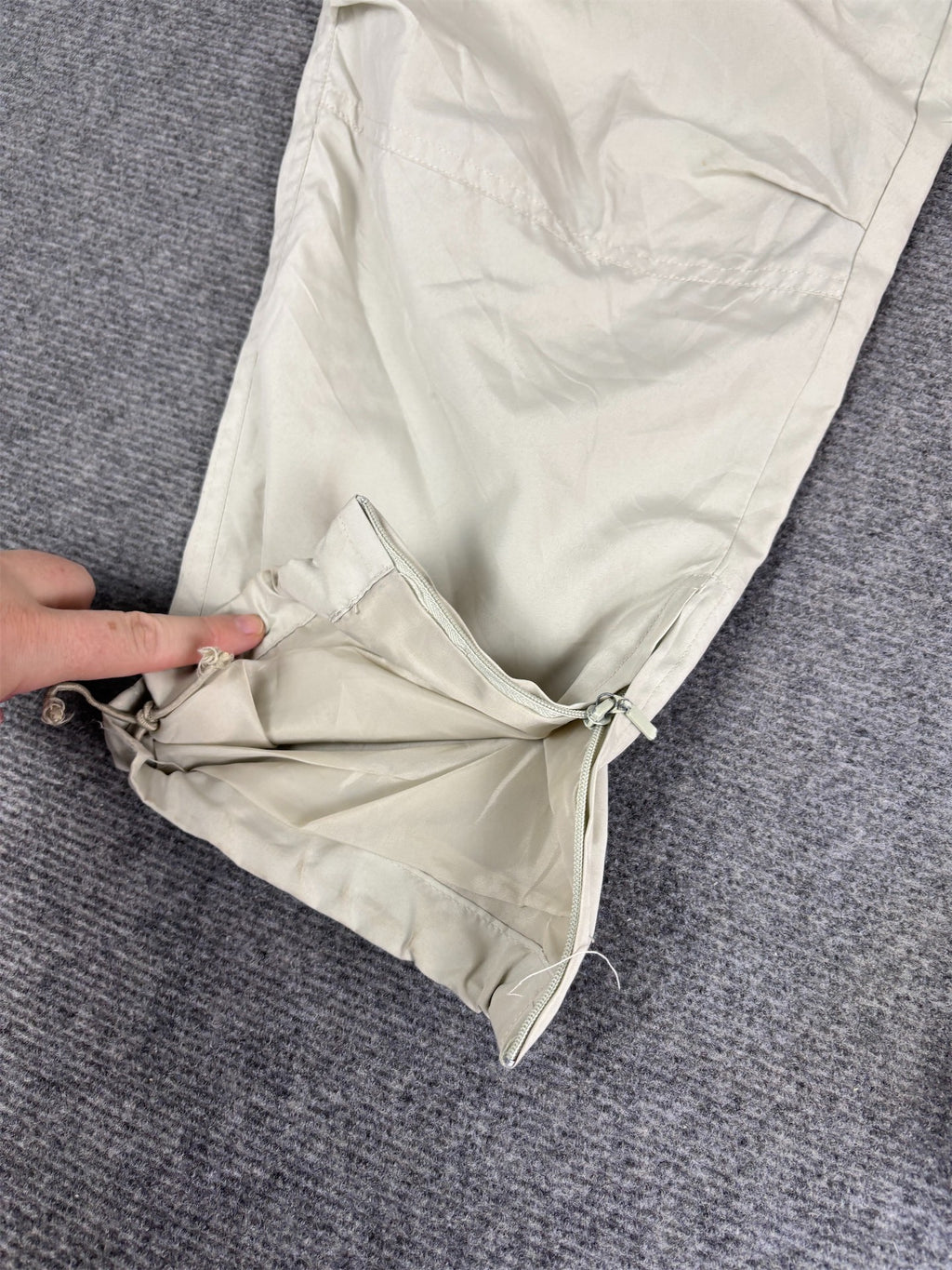 Vintage Y2K Nike Cargo Track Pants Women's S Grey Yellow Black Swoosh Double Knee Ankle Zips Tapered