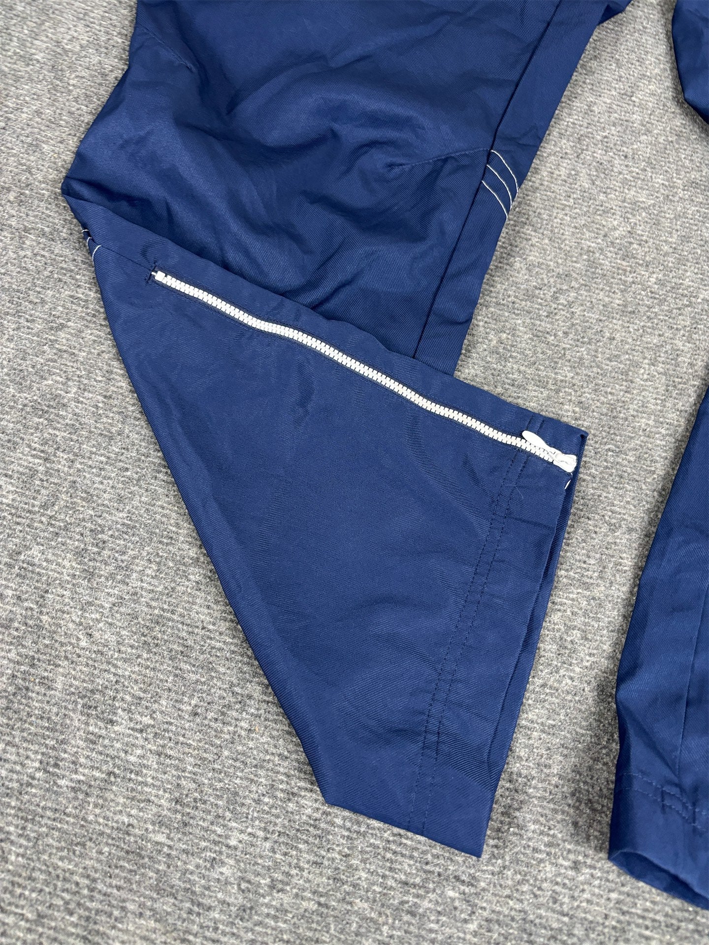 Vintage Nike 2000s Pants Women's M Navy White Wide Leg Ankle Zips