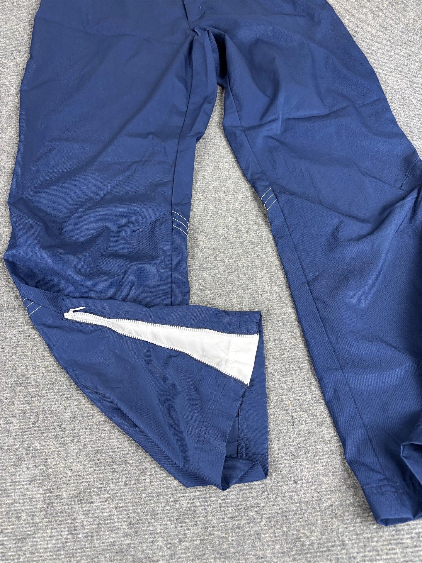 Vintage Nike 2000s Pants Women's M Navy White Wide Leg Ankle Zips