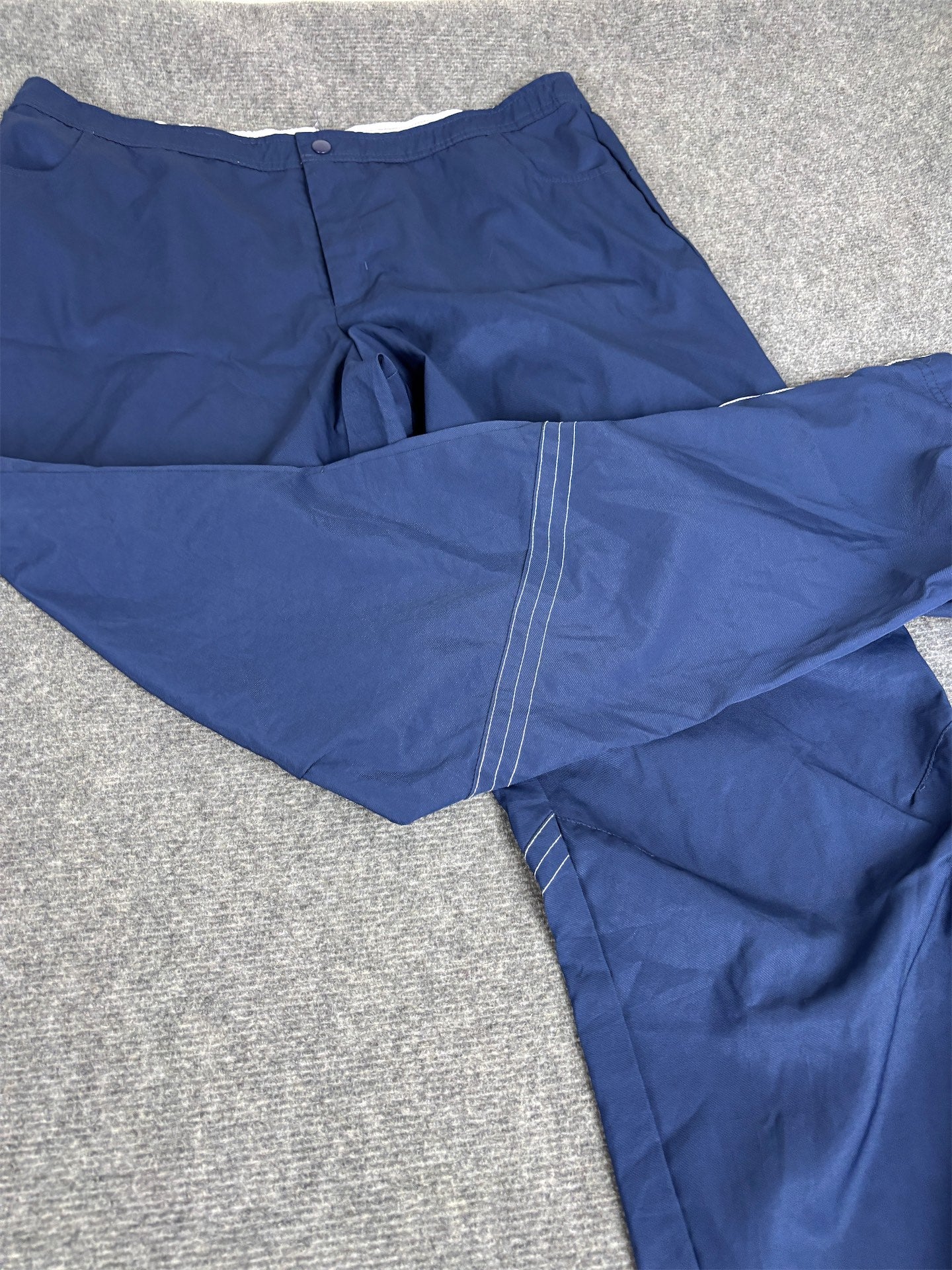 Vintage Nike 2000s Pants Women's M Navy White Wide Leg Ankle Zips