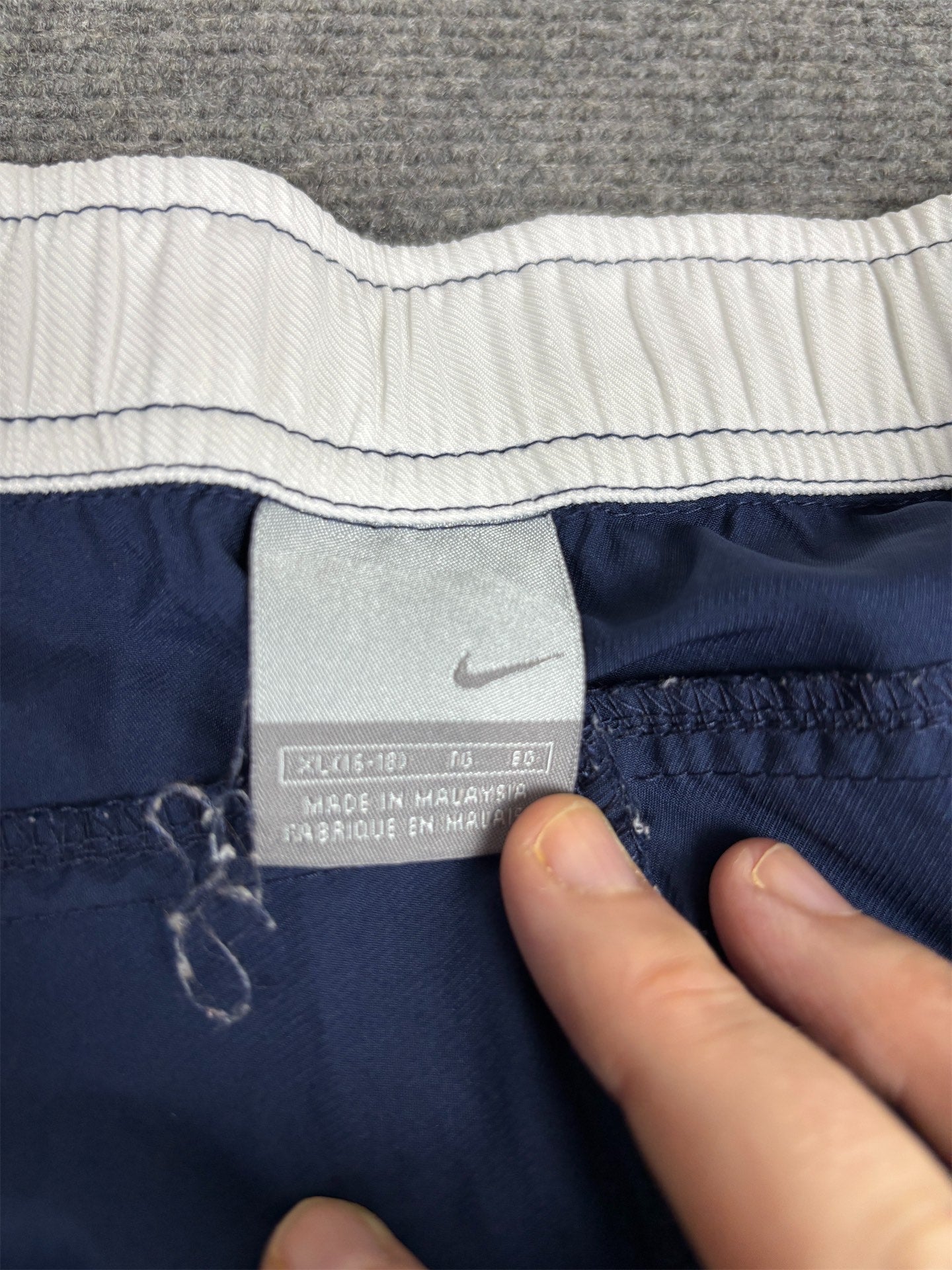 Vintage Nike 2000s Pants Women's M Navy White Wide Leg Ankle Zips