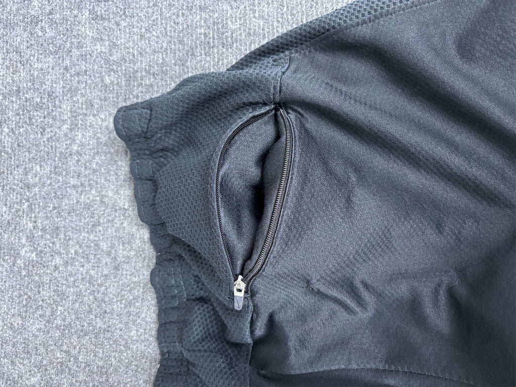 Vintage Y2K Nike Fit-Dri Joggers Mens L Black Mesh Panels Ankle Zips