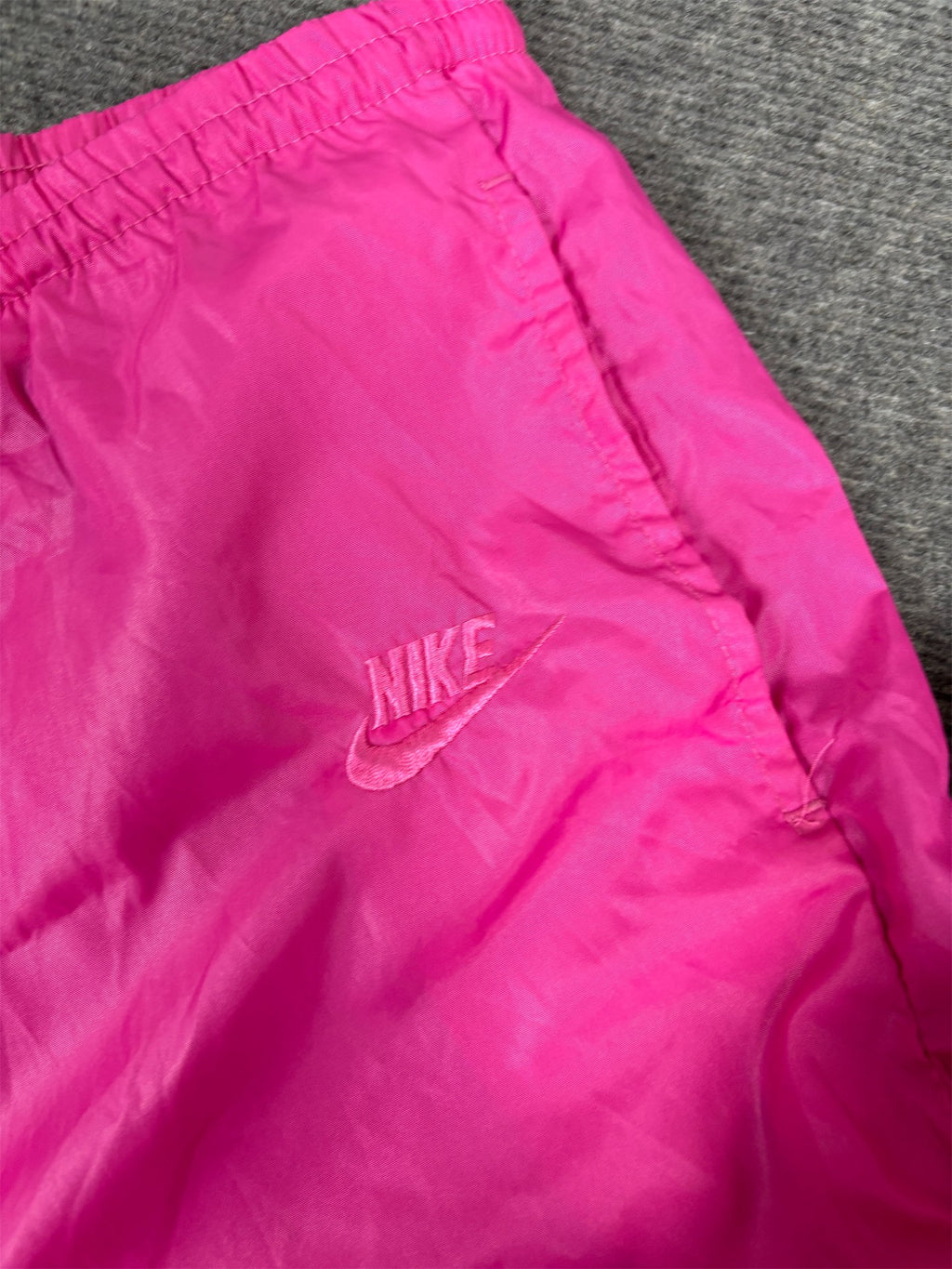 Vintage 80s Nike Track Pants Womens M Pink Nylon Windbreakers Rare Blue Tag