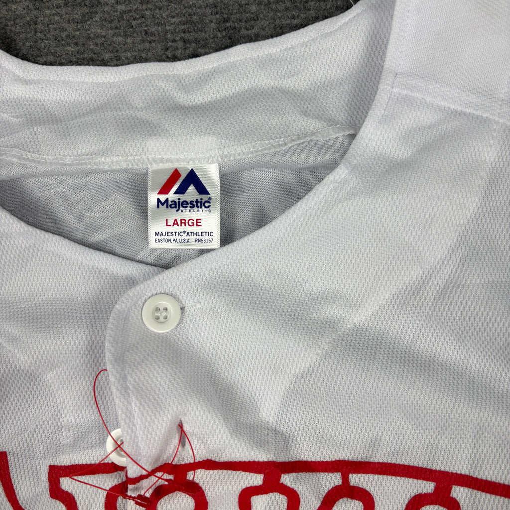 Majestic Softbank Hawks Japanese Baseball Jersey Men's Large White Red