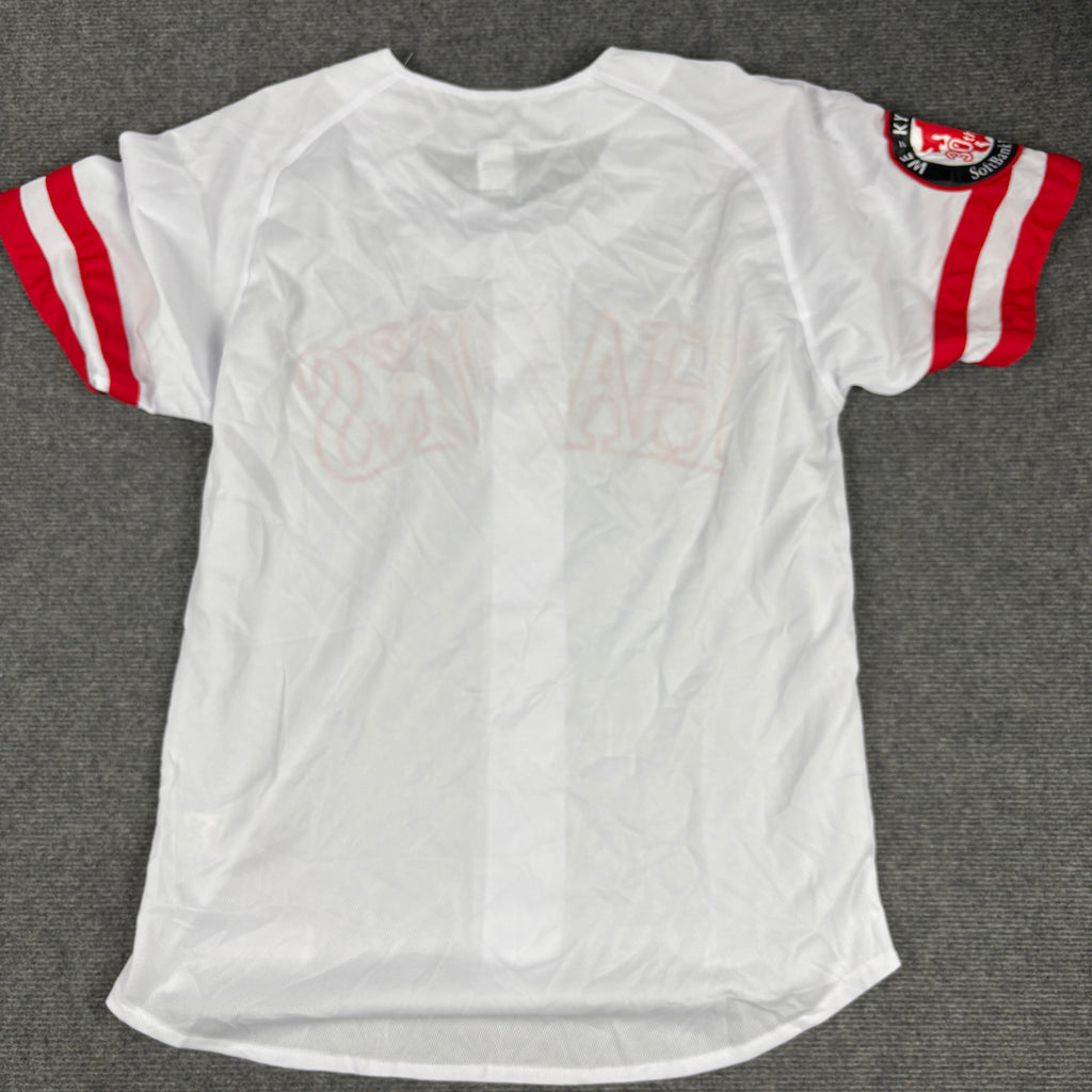 Majestic Softbank Hawks Japanese Baseball Jersey Men's Large White Red