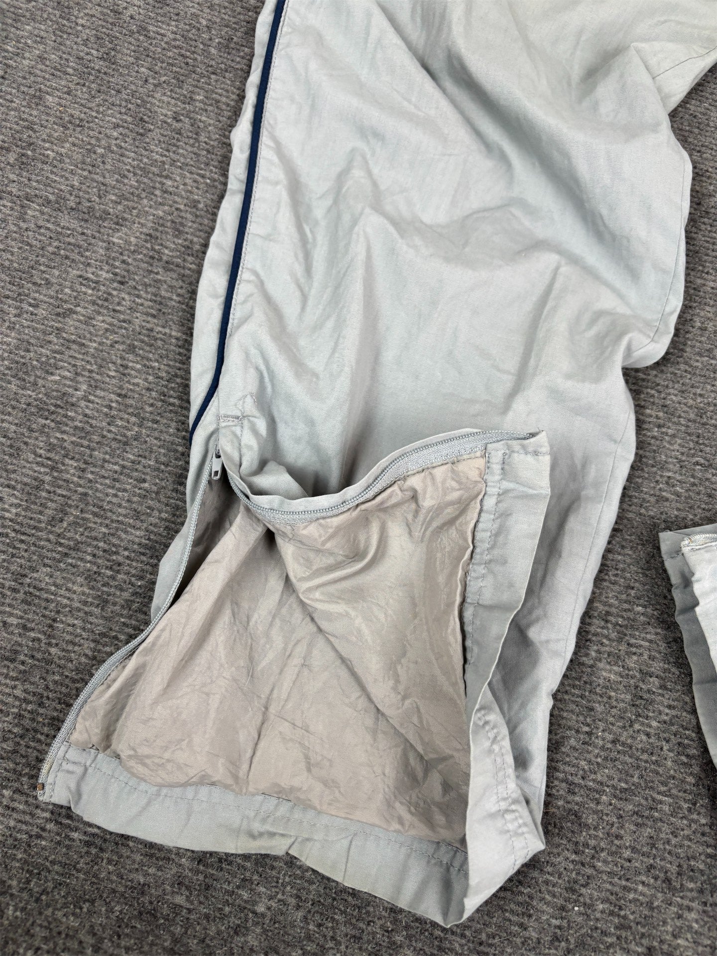 Vintage Y2K Nike Track Pants Women's XL Grey Navy Piping Orange Swoosh Joggers