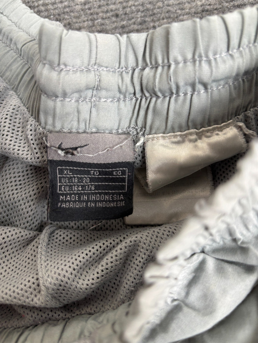 Vintage Y2K Nike Track Pants Women's XL Grey Navy Piping Orange Swoosh Joggers