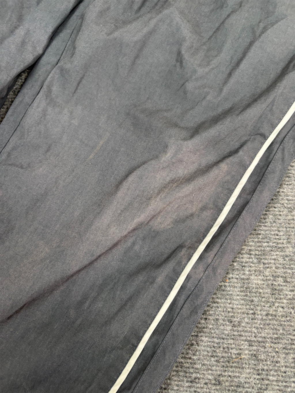 Vintage Y2K Nike Cargo Track Pants  Men's XL Grey White Piping Swoosh Baggy Joggers