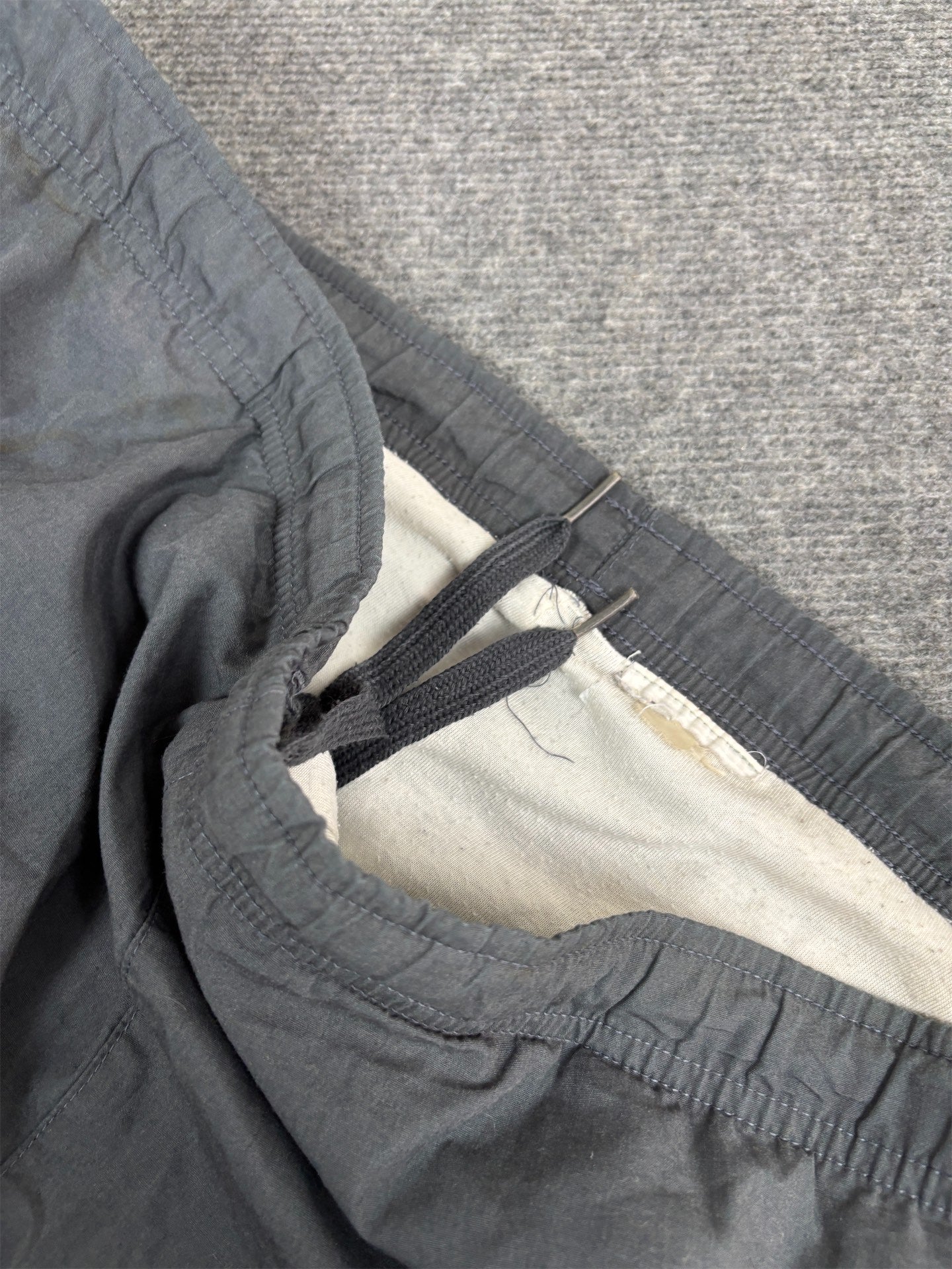 Vintage Y2K Nike Cargo Track Pants  Men's XL Grey White Piping Swoosh Baggy Joggers