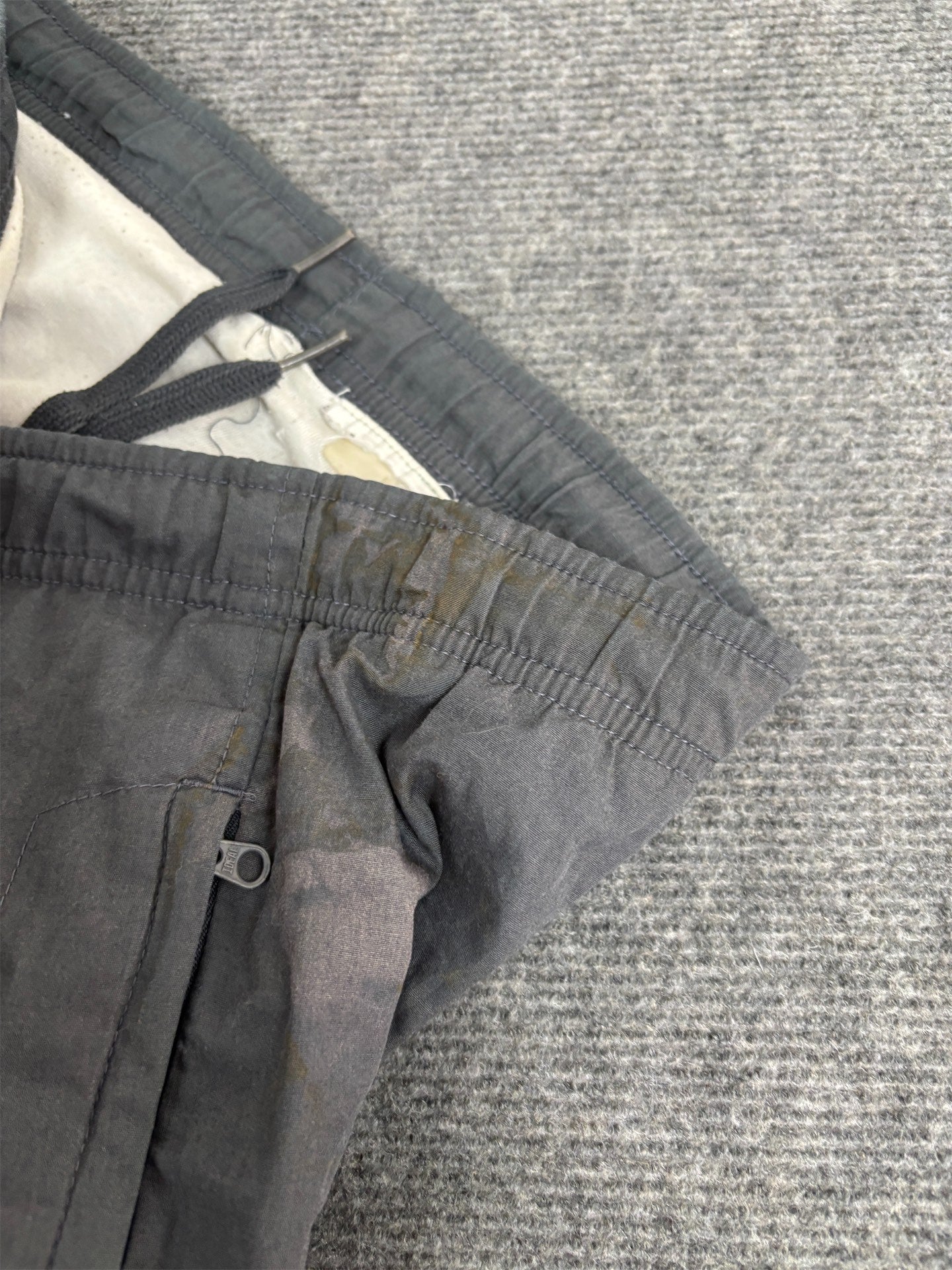 Vintage Y2K Nike Cargo Track Pants  Men's XL Grey White Piping Swoosh Baggy Joggers