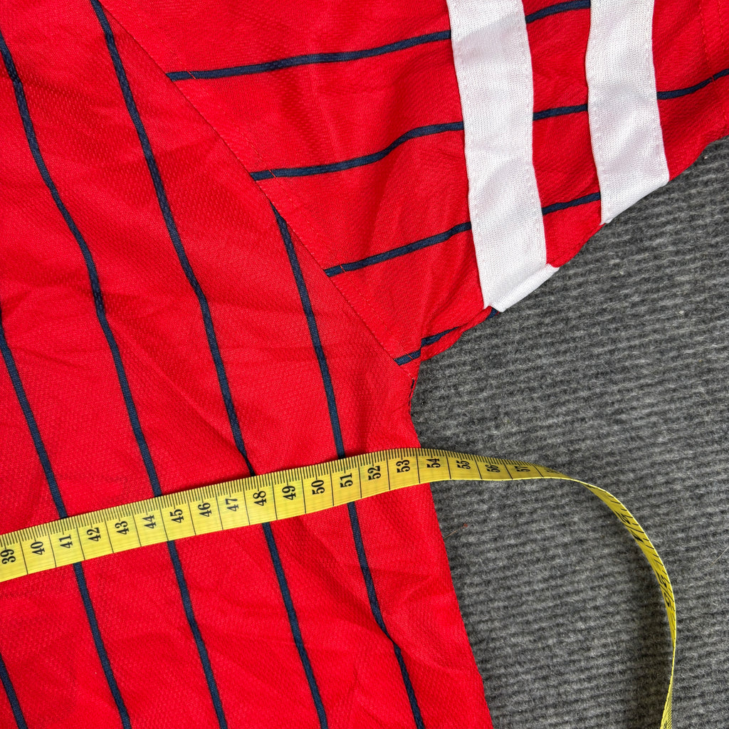 Majestic Softbank Hawks Japanese Baseball Jersey Men's Small Red Black Striped
