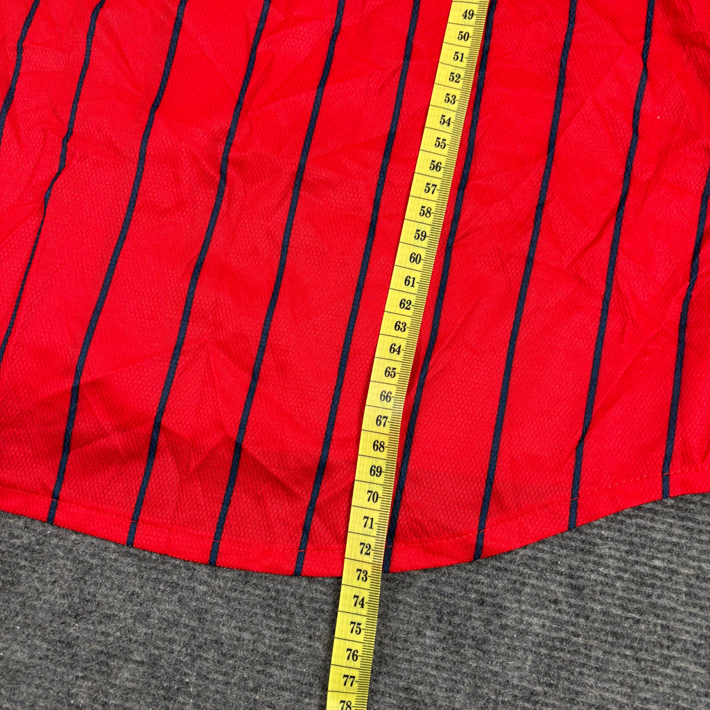 Majestic Softbank Hawks Japanese Baseball Jersey Men's Small Red Black Striped
