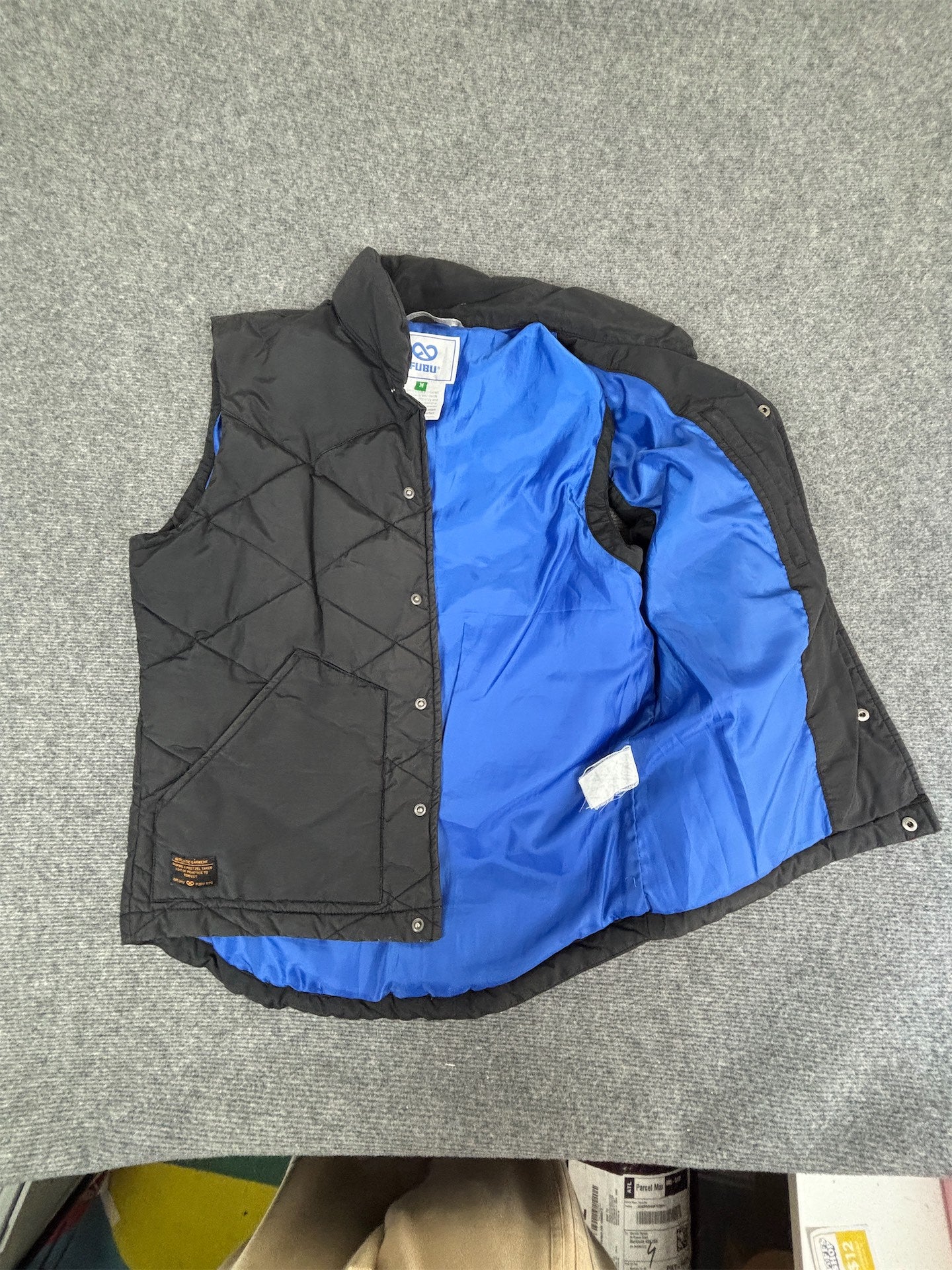 Vintage Y2K FUBU Puffer Vest Men's M Black NYC Limited Edition Quilted Gillett Mock Neck