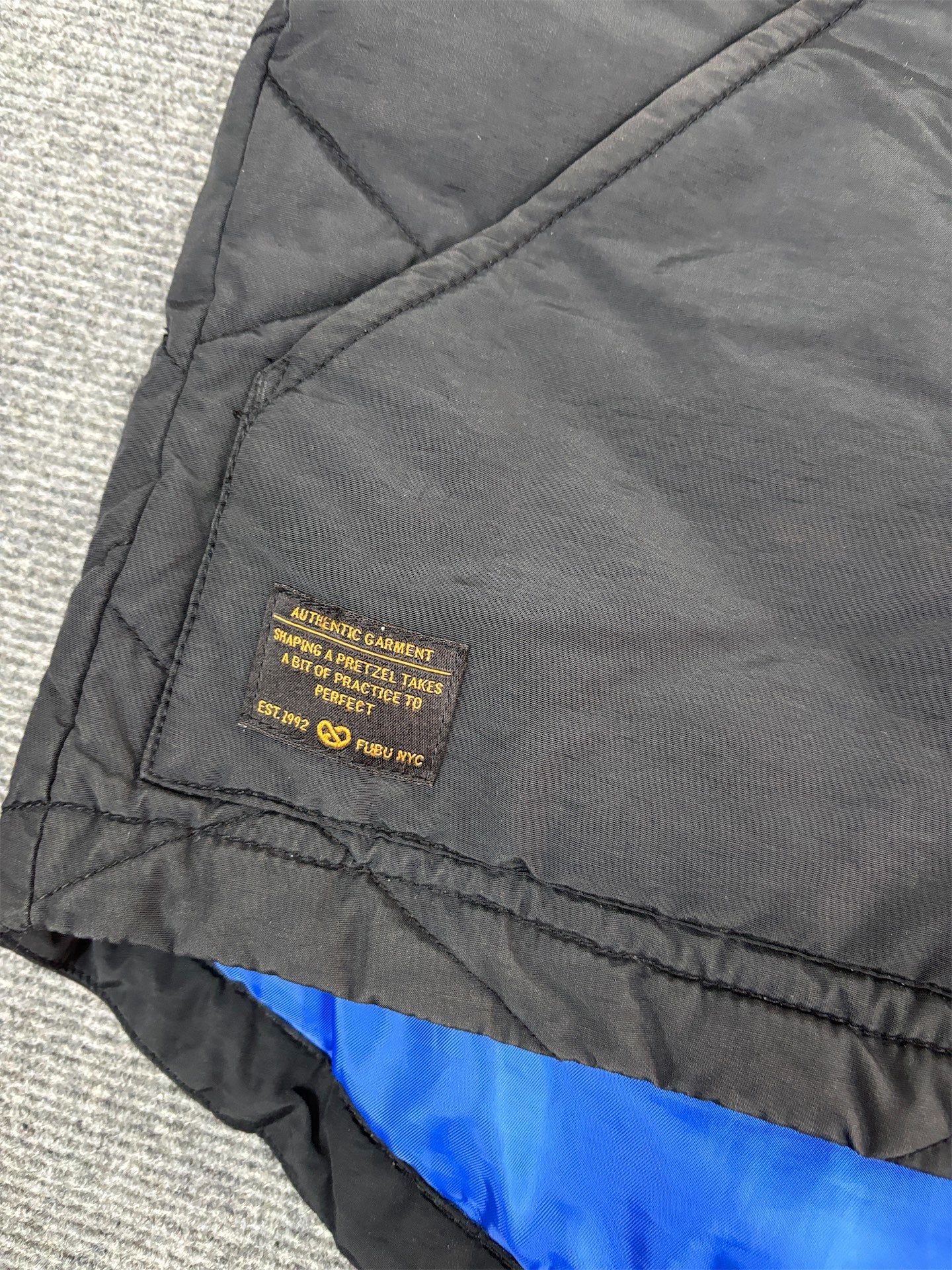 Vintage Y2K FUBU Puffer Vest Men's M Black NYC Limited Edition Quilted Gillett Mock Neck