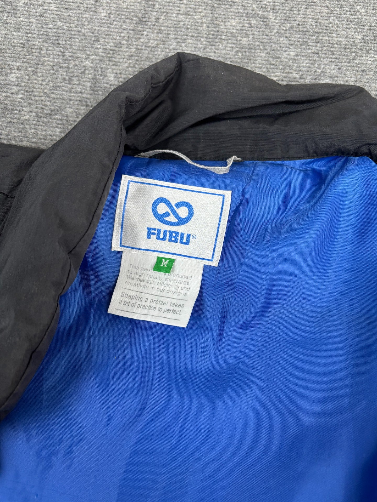 Vintage Y2K FUBU Puffer Vest Men's M Black NYC Limited Edition Quilted Gillett Mock Neck