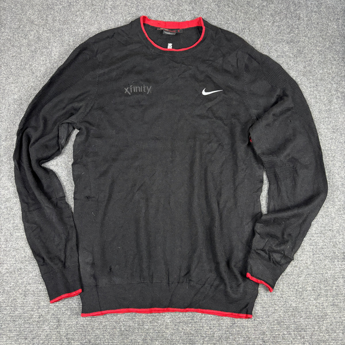 Nike x Tiger Woods Knit Jumper Men's Medium Black Red Golf Knit