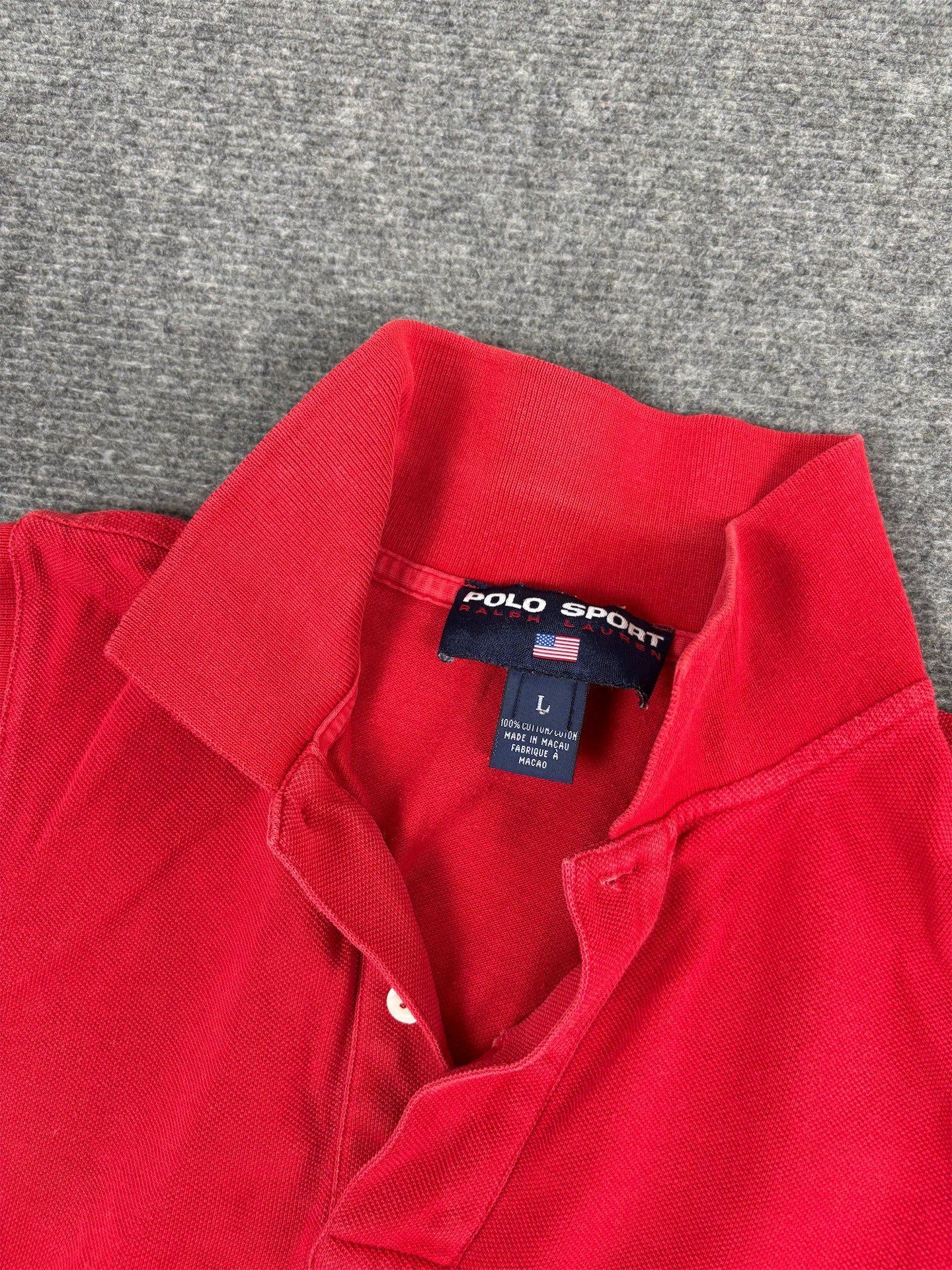 Vintage Women's 90's Polo Sport Polo Size L Red Pony Collared Sleeveless Top Button Down