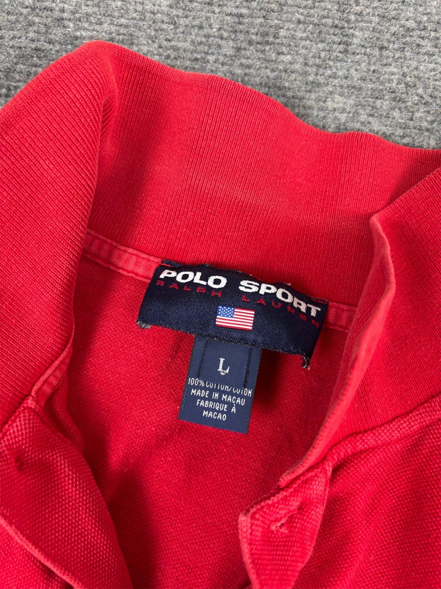 Vintage Women's 90's Polo Sport Polo Size L Red Pony Collared Sleeveless Top Button Down